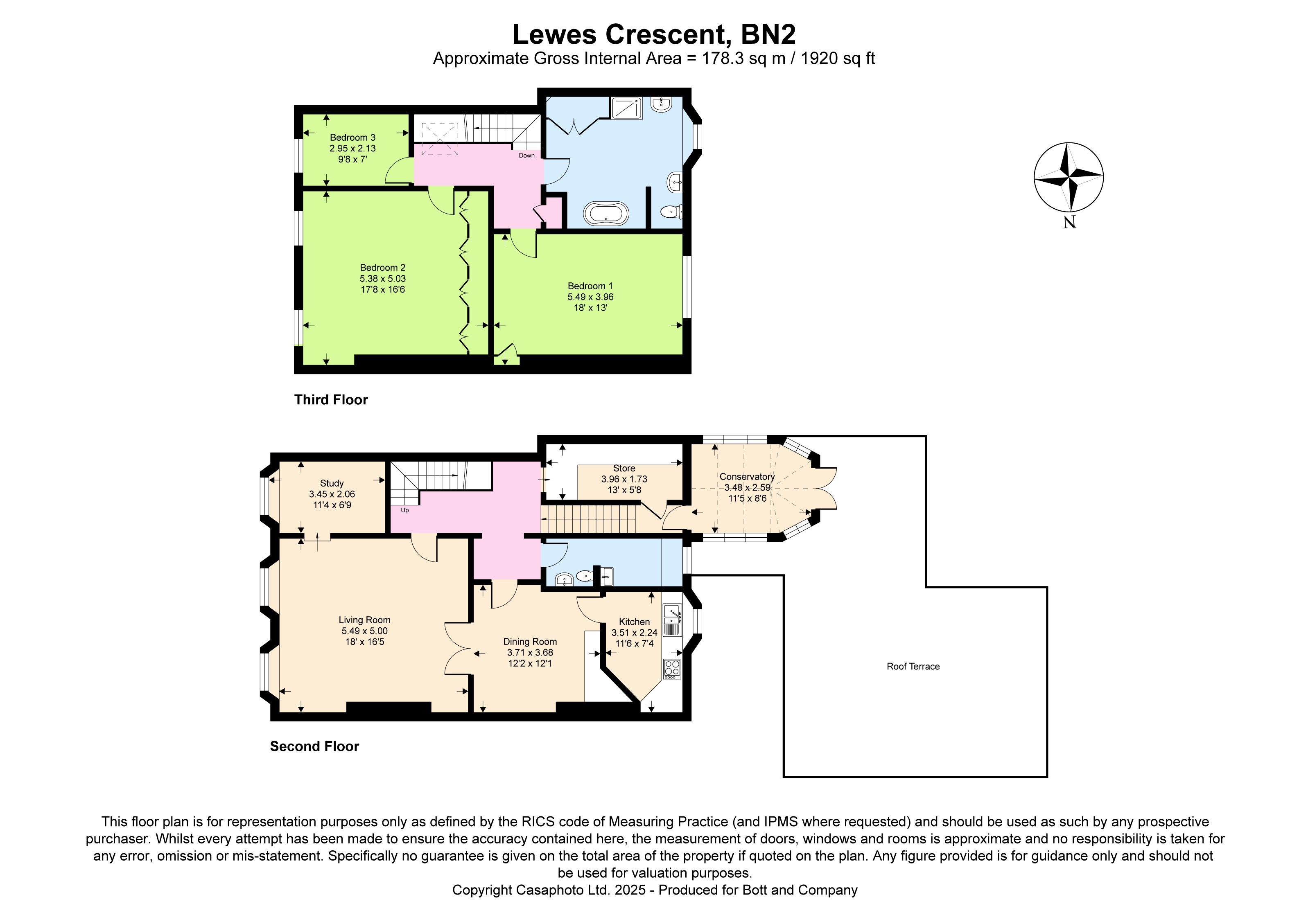 Flat E, 5, Lewes Crescent, Brighton floorplan