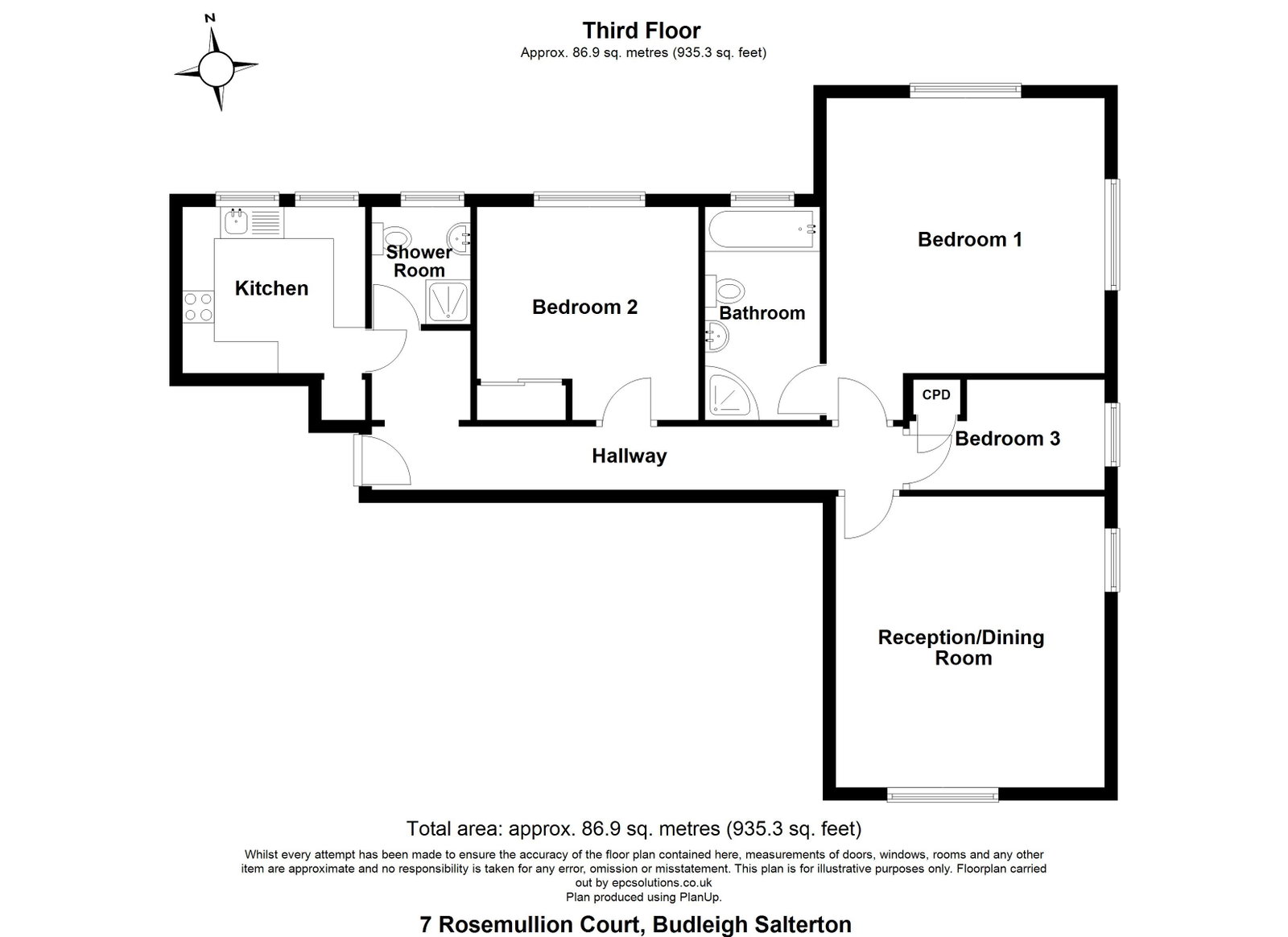 Rosemullion Court,Flat 7, Cliff Road, Budleigh Salterton floorplan