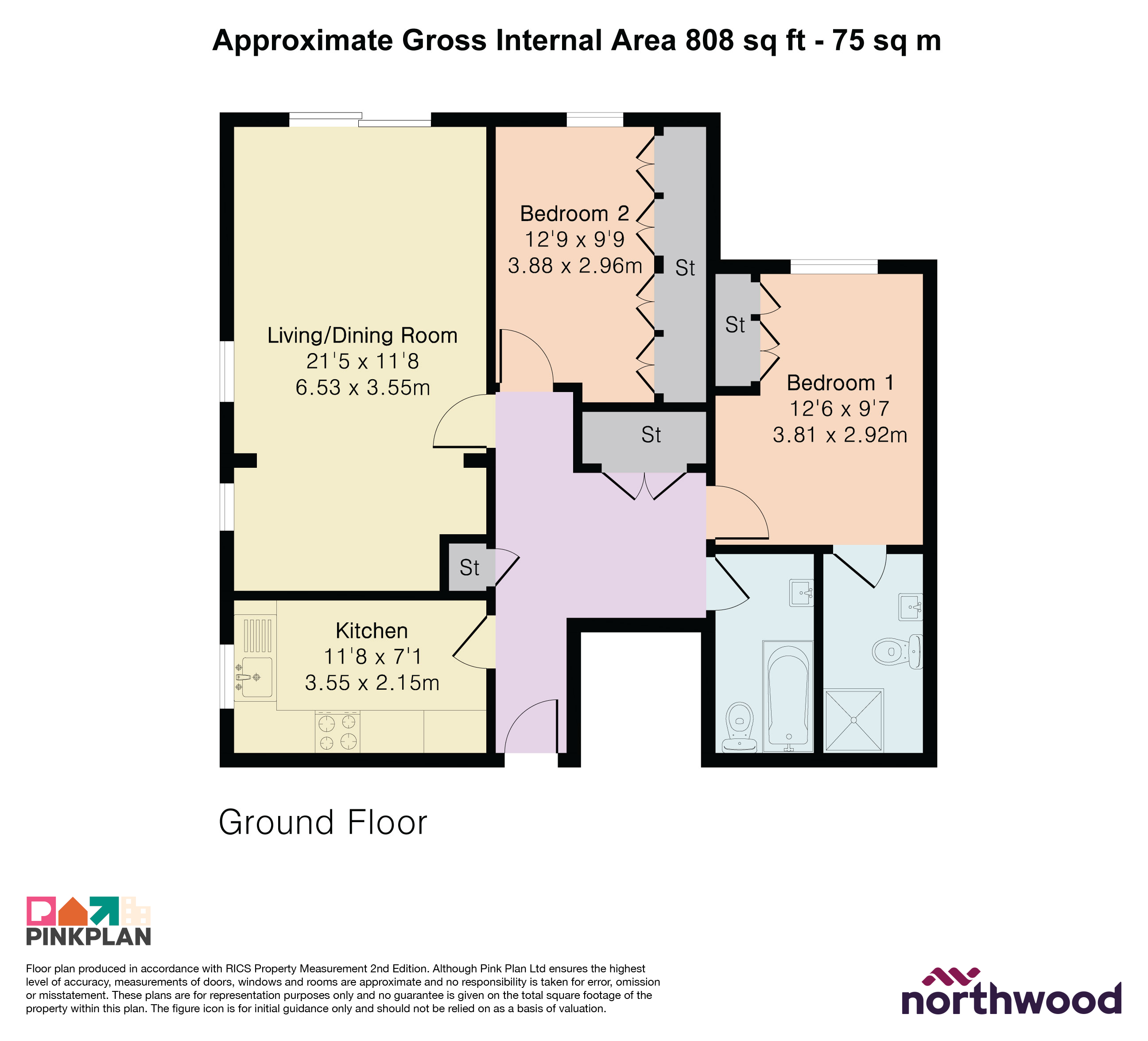2, 2, Lansdowne Place London Road, St Albans floorplan
