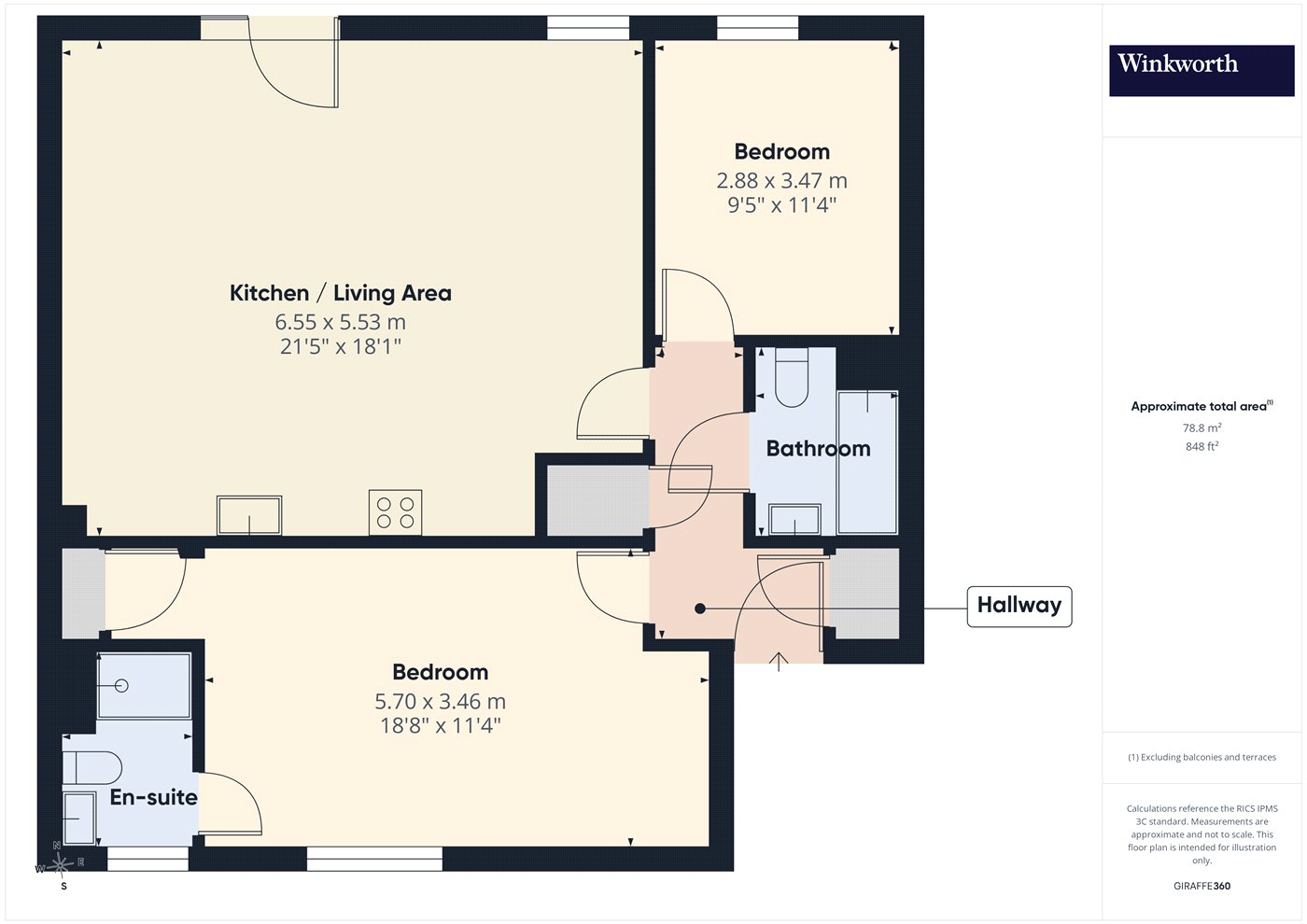 Flat 5 Evesham House,, Battle Square, Berkshire floorplan