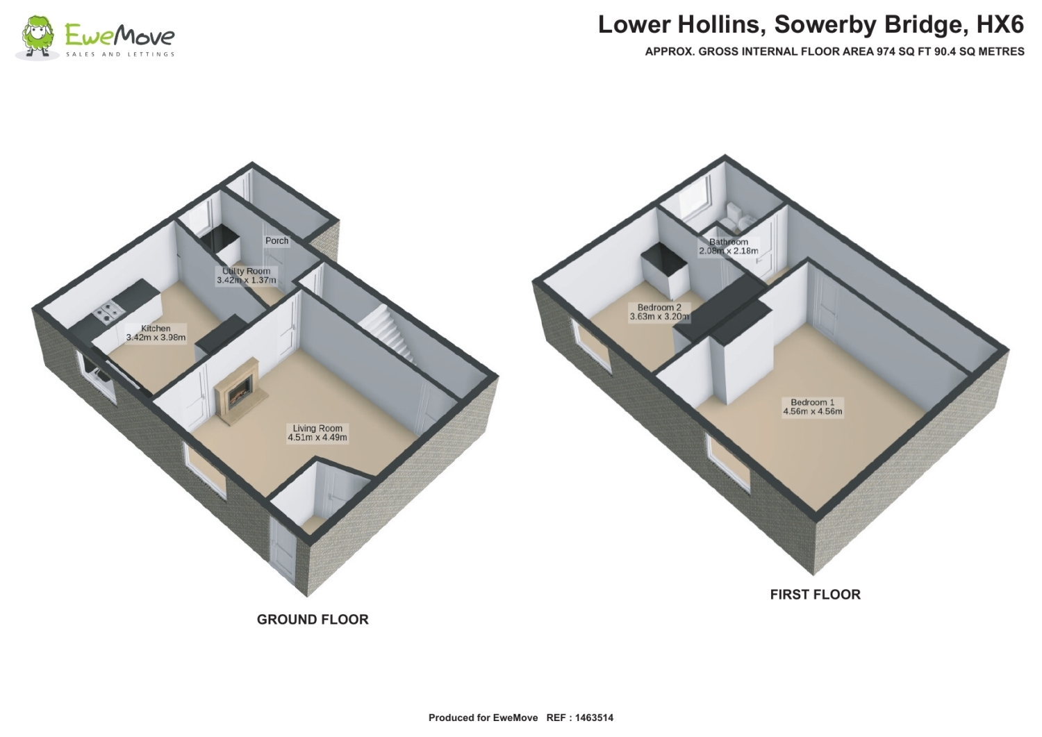 62, Lower Hollins, Sowerby Bridge floorplan