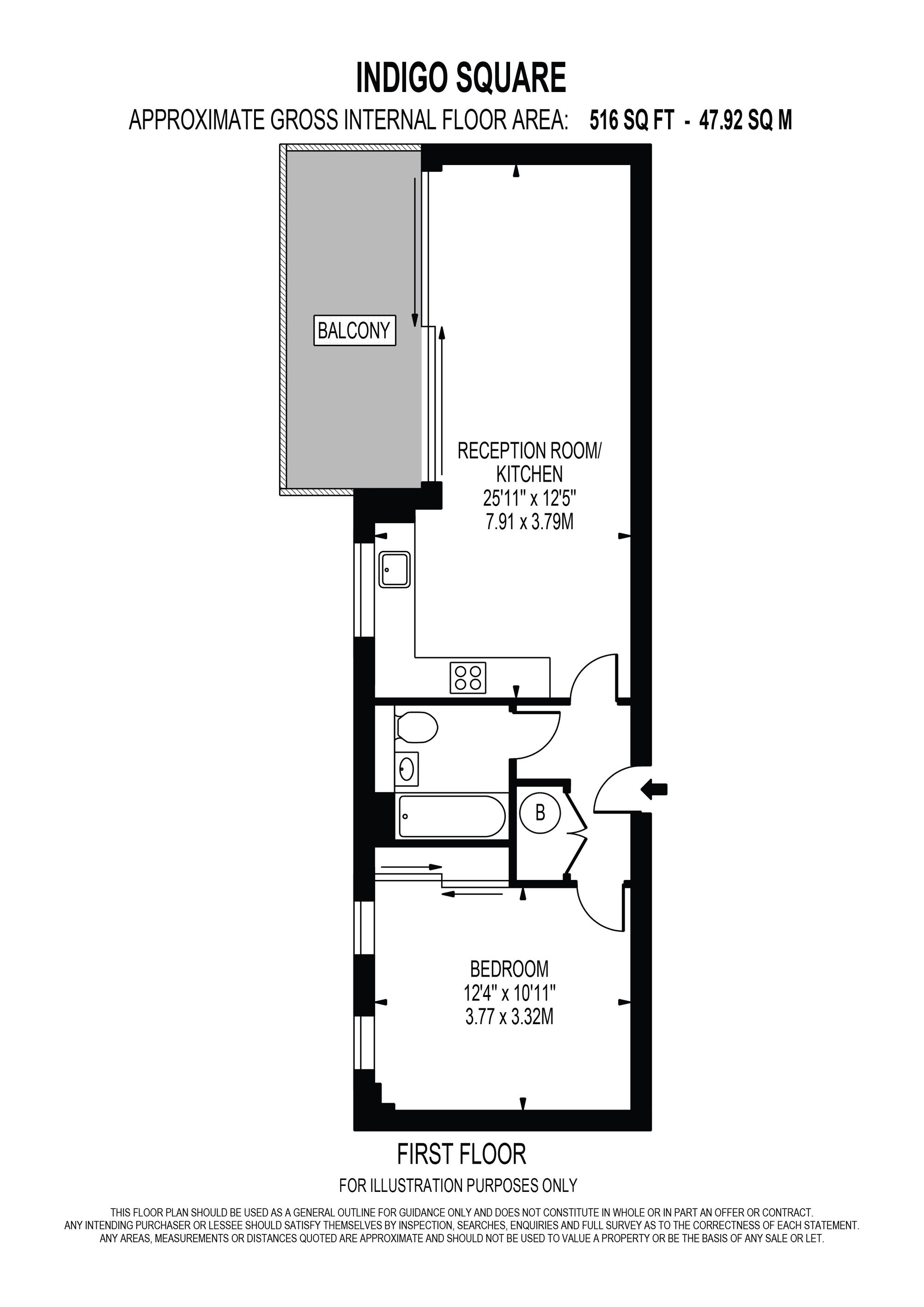 Flat 3, 6 Indigo Square, Surbiton floorplan