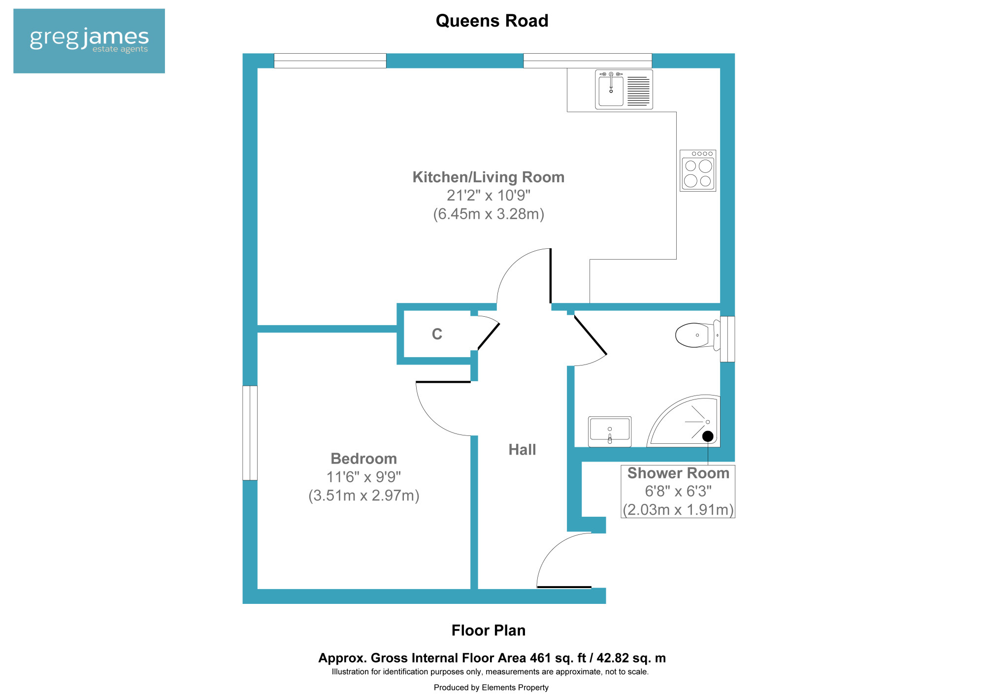 Flat 4, 4 Queens Road, Farnborough floorplan