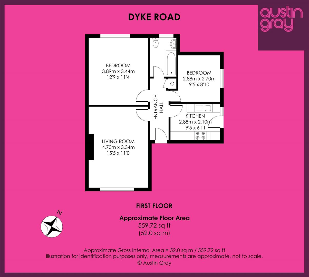 Flat 51, Fairways, Dyke Road, Brighton floorplan