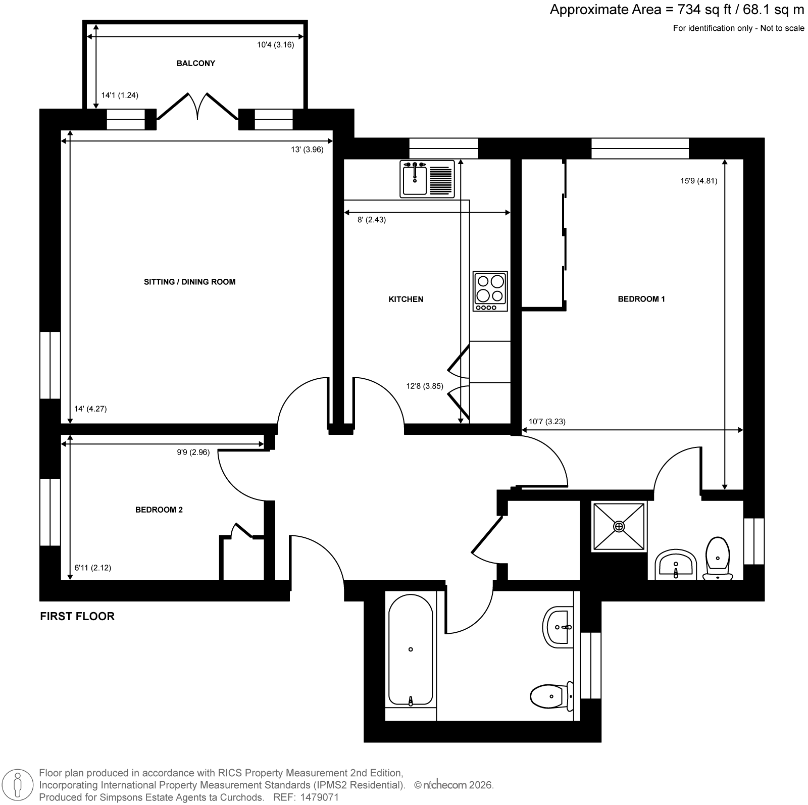 Flat 6 Ruxley Court,, West Hill Road, Surrey floorplan