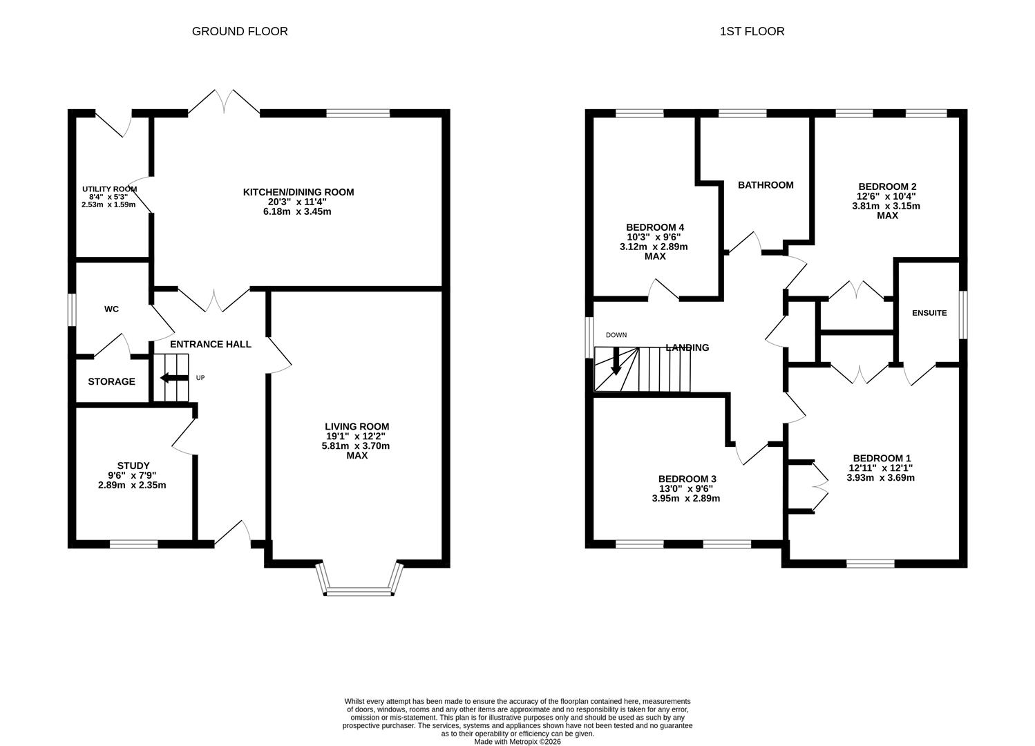 3, The Ryelands, Newent floorplan