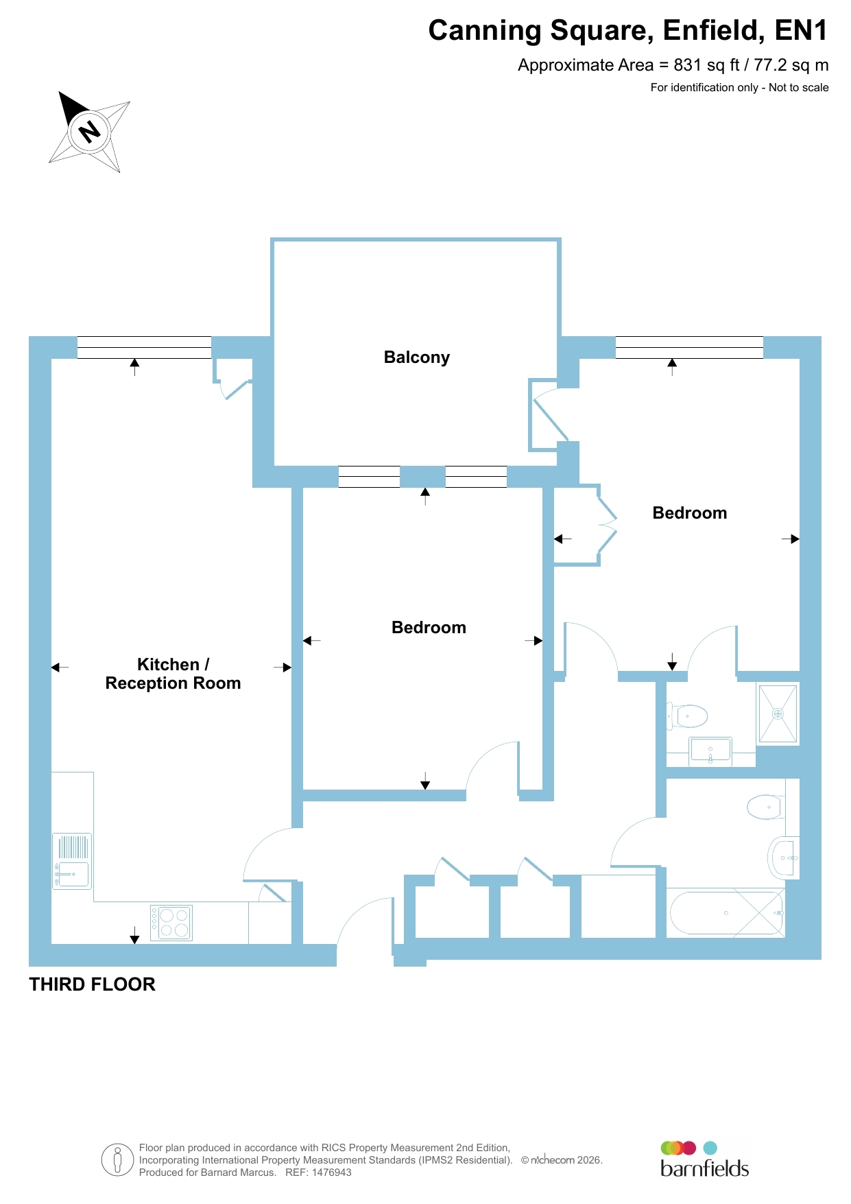 12, Potash House, 1, Canning Square, Enfield floorplan