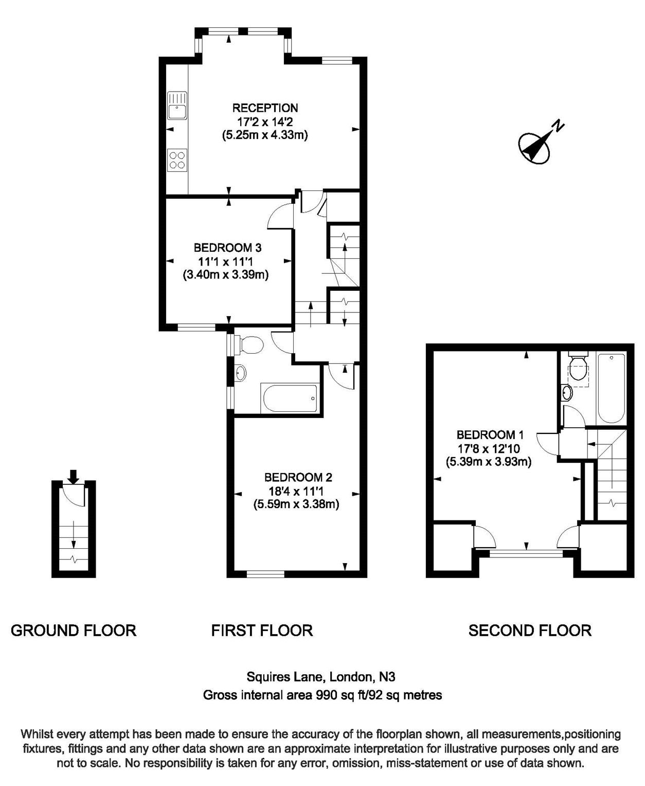 Squires Lane, London floorplan