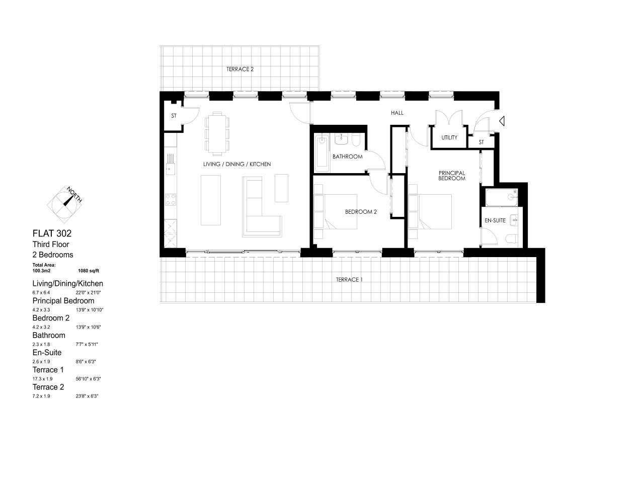 Plot 302, Penthouse at Murrayfield Park, Edinburgh floorplan