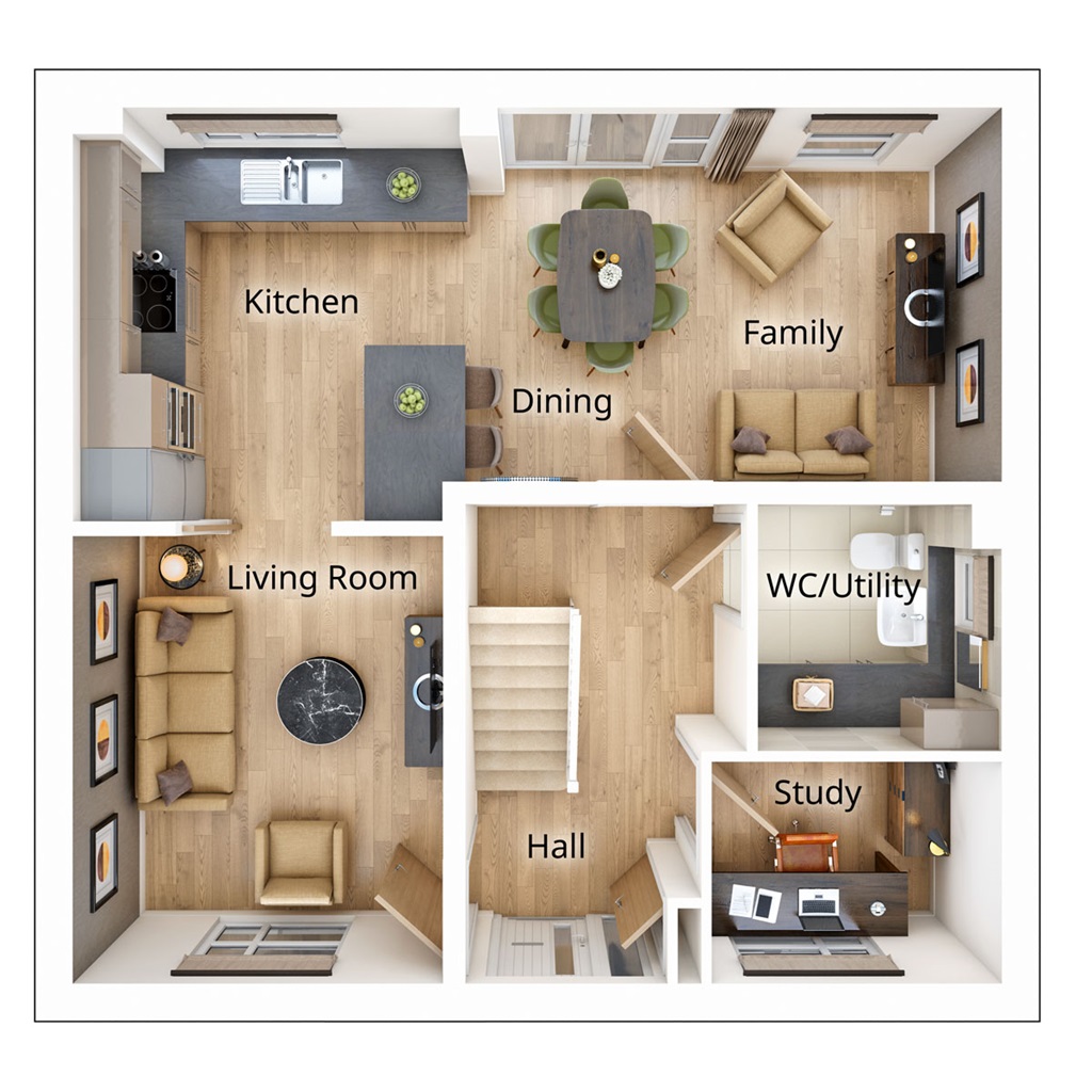 The Aireton - Plot 471, Heathwood At Brunton Rise, Newcastle Great Park, Newcastle Upon Tyne floorplan