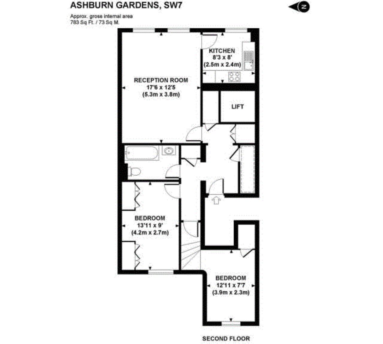 2 Bedrooms Flat to rent in Ashburn Gardens, Gloucester Road SW7