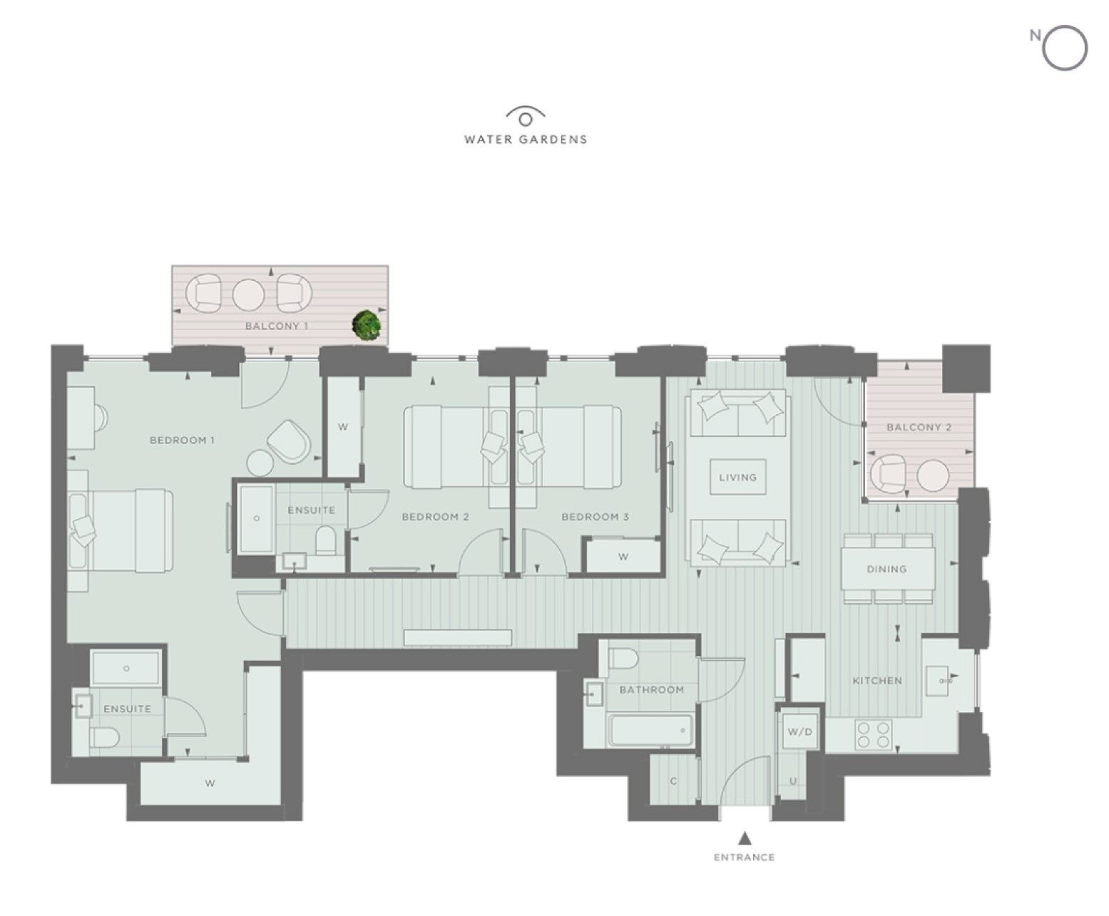 135 Parkside Apartments, London floorplan