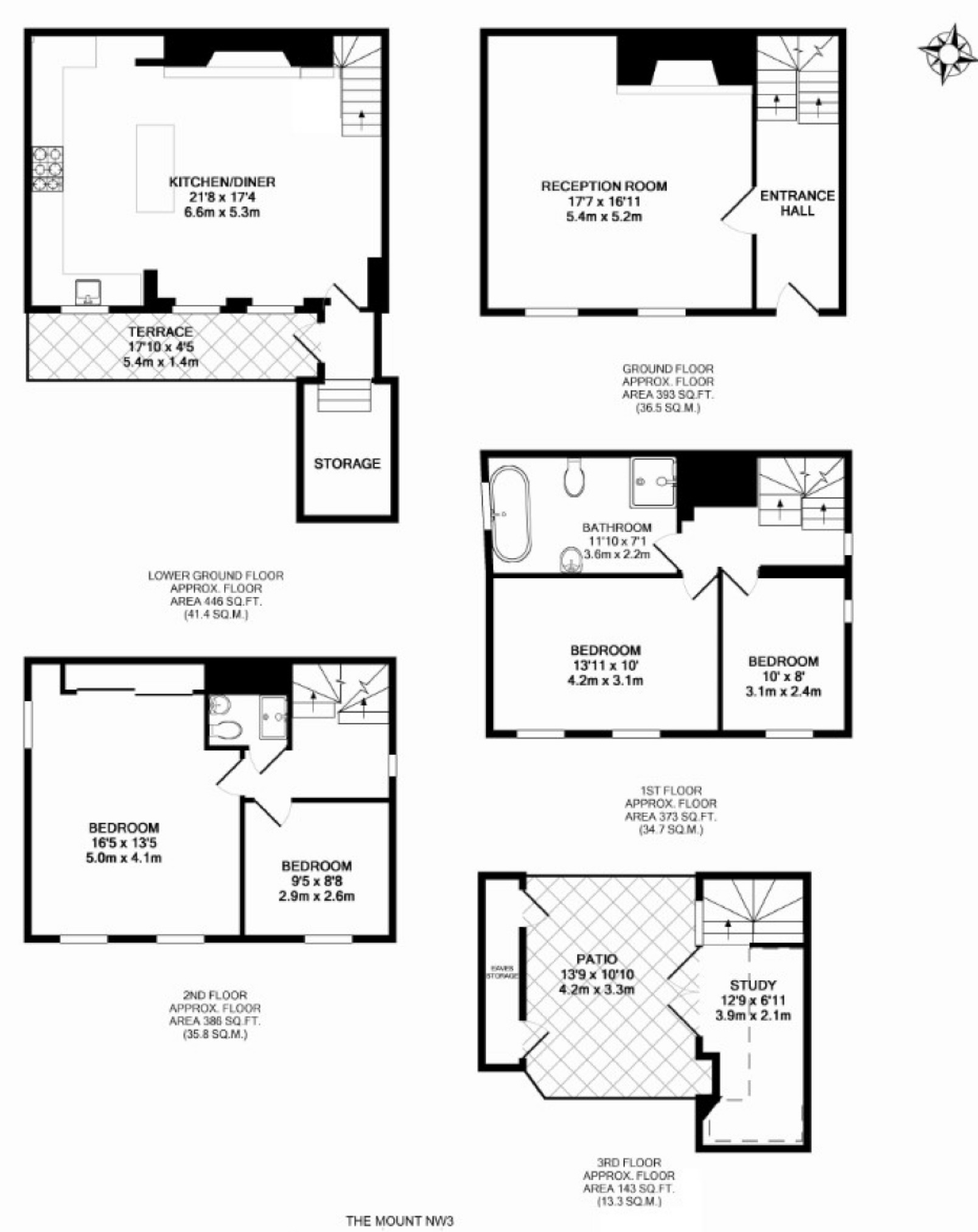 4 Bedrooms  to rent in The Mount, London NW3