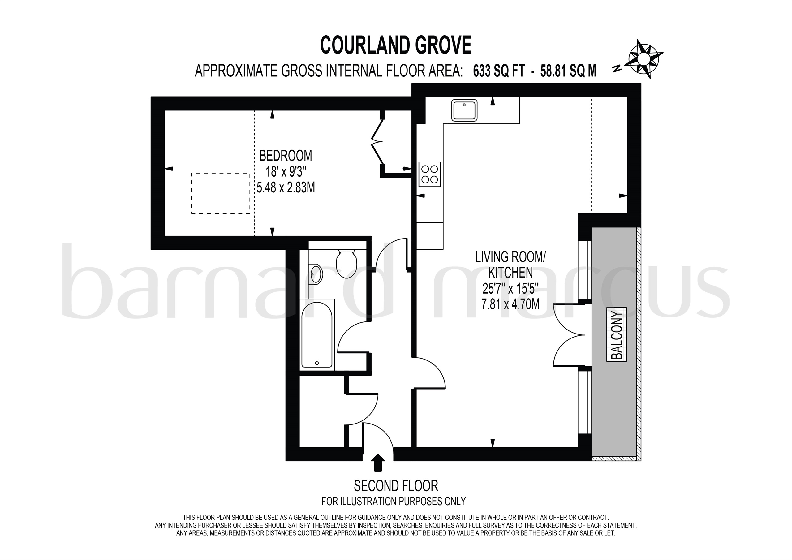 Apartment 4, 80, Courland Grove, London floorplan