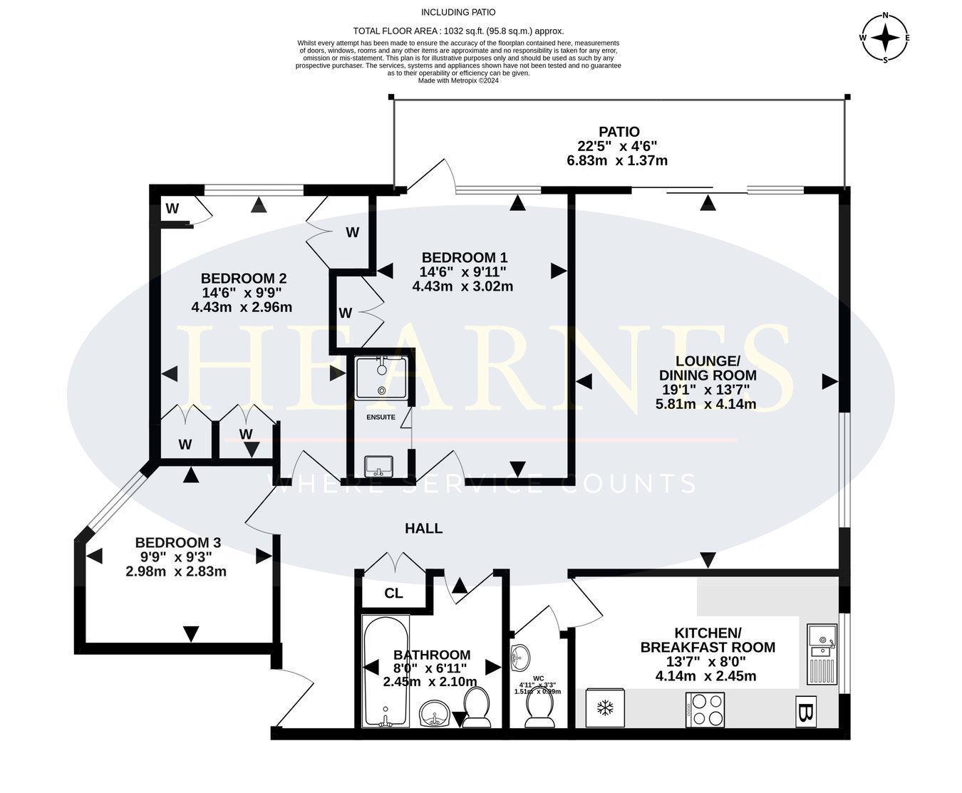 Flat 1 Dene Lodge, 38 Western Road, Poole floorplan