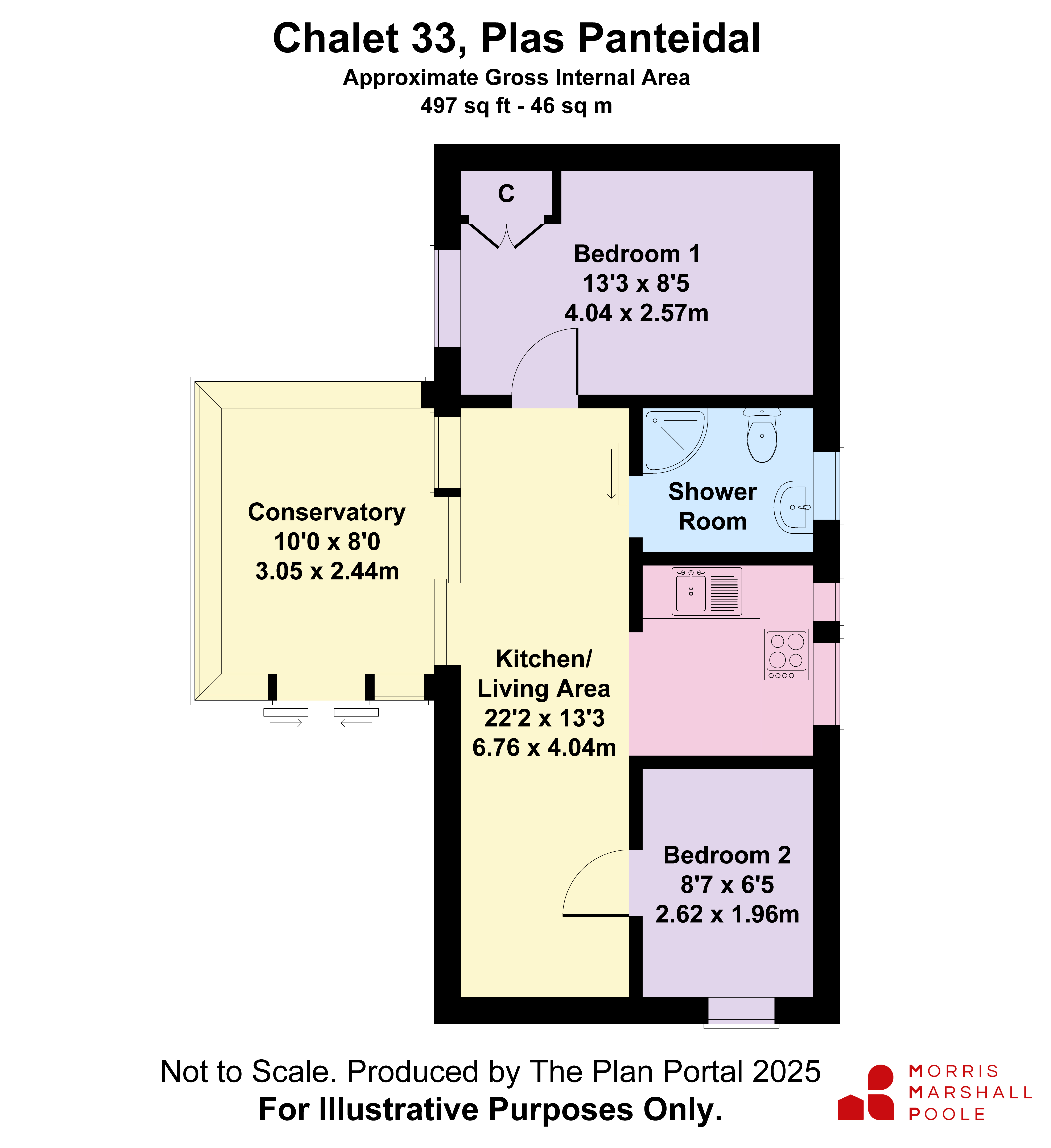 Chalet 33, Plas Panteidal,, Aberdovey/Aberdyfi, Gwynedd floorplan