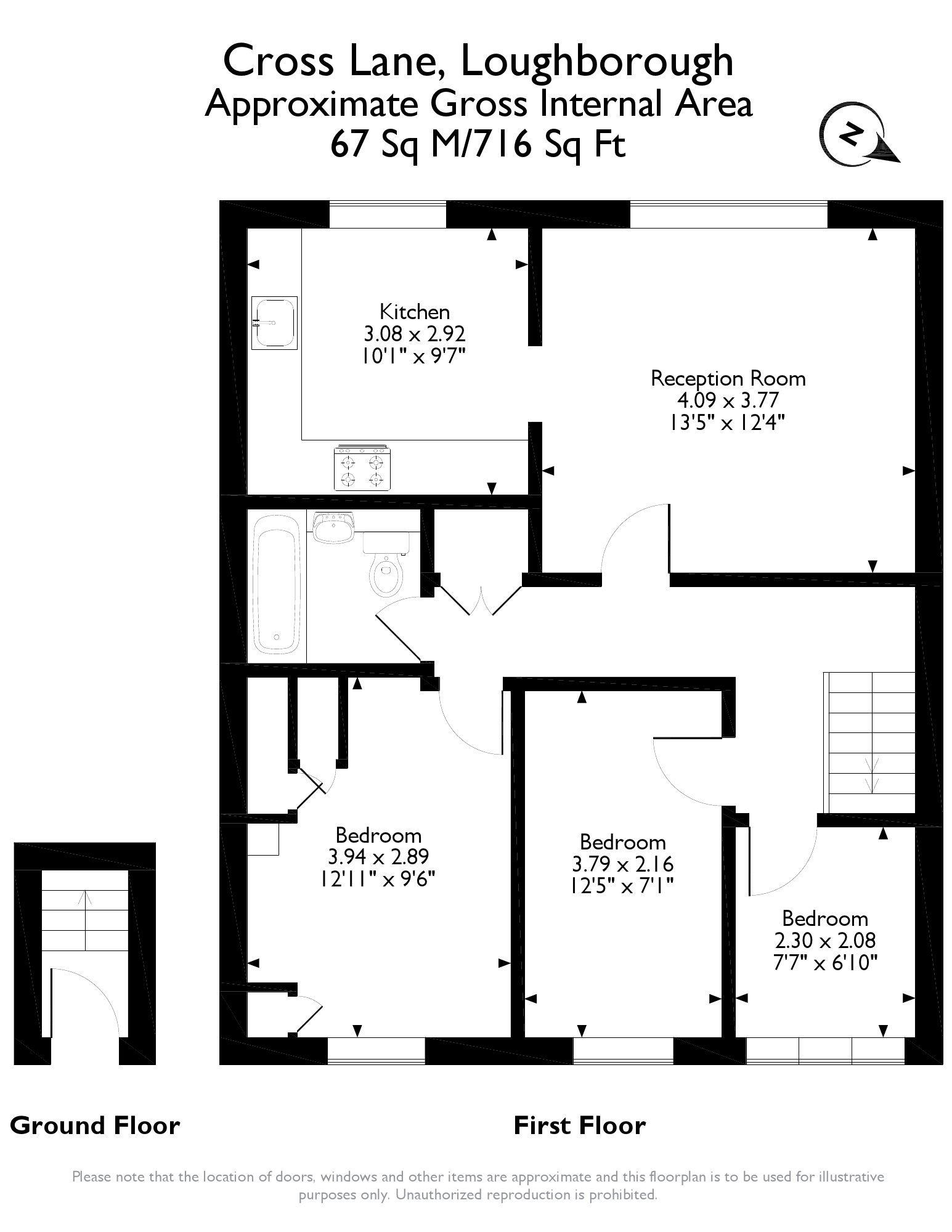 3 Bedrooms Maisonette for sale in Rowena Court, Loughborough, Leicestershire LE12