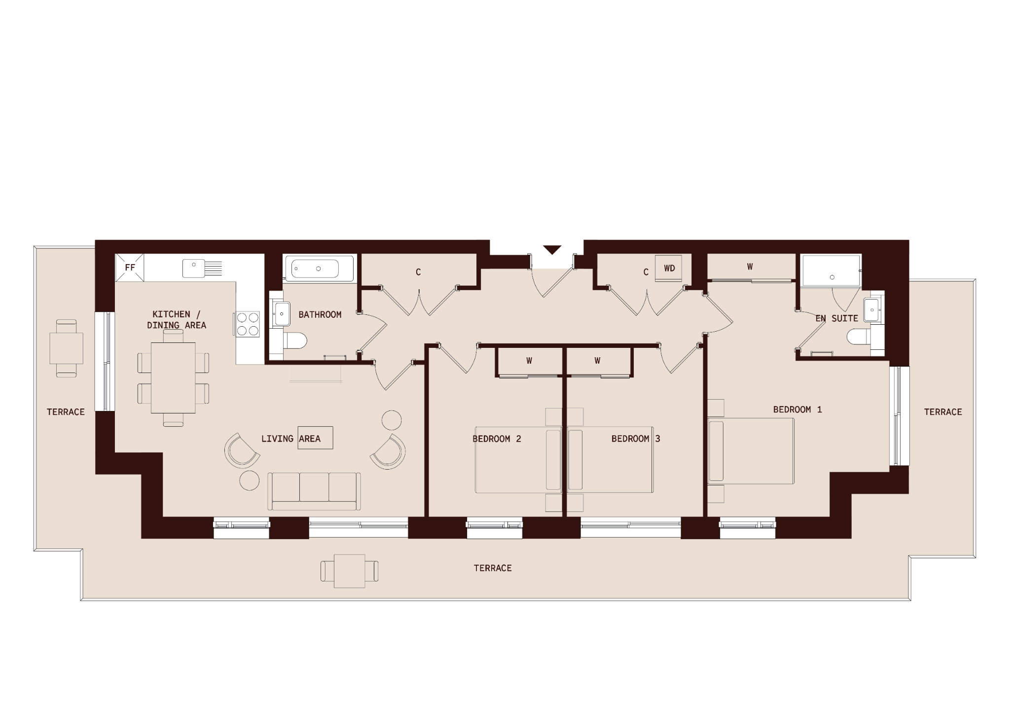 Flat 684, Delfino House, 21 Beaufort Square, Colindale floorplan