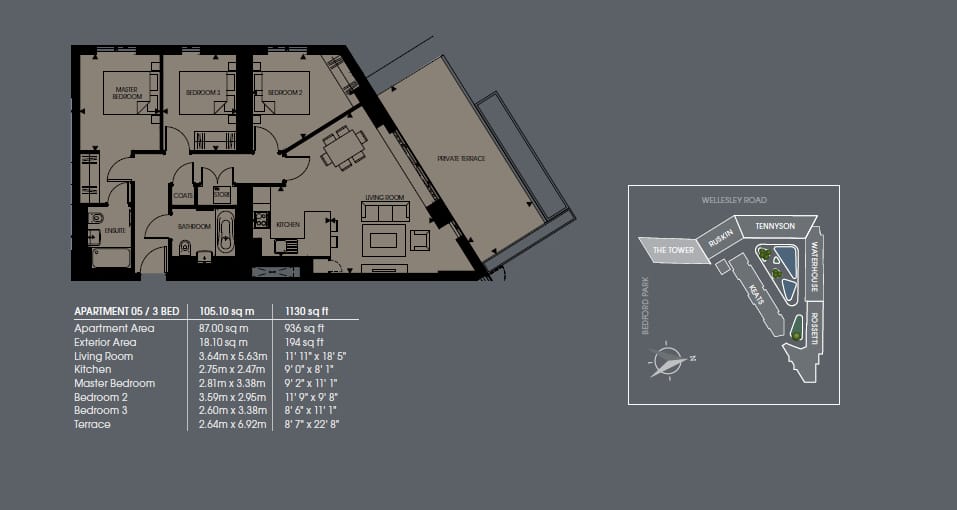 Flat 98, Pinnacle Apartments, Croydon floorplan