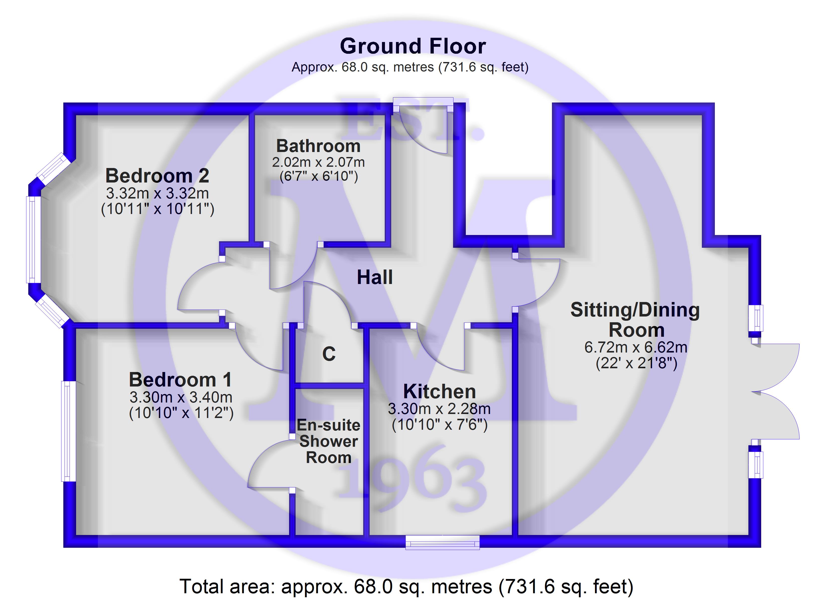 Flat 3, 10, Mount Avenue, Hampshire floorplan
