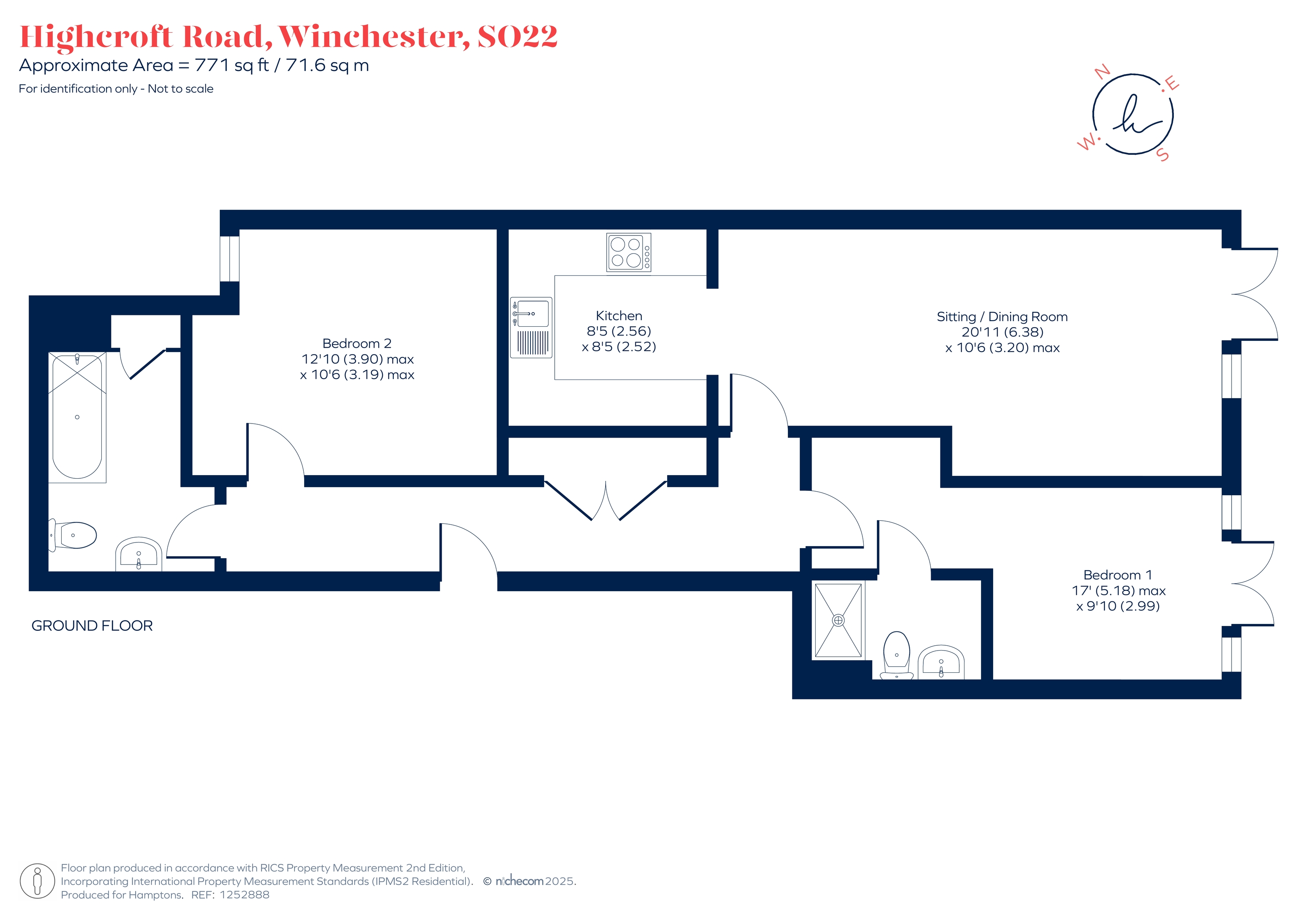 Flat 3, Kings Lodge, Highcroft Road, Winchester floorplan