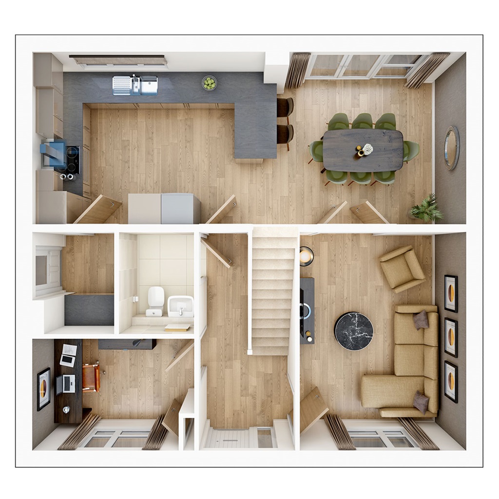 The Rightford - Plot 282, Burghley Green At West Cambourne, Dobbins Avenue, West Cambourne floorplan