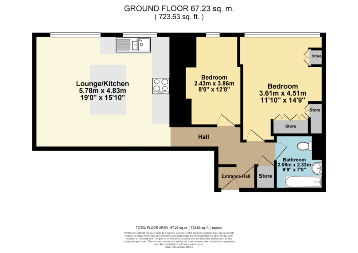 Flat 3 Florence Court,, Eastern Esplanade, Cliftonville floorplan