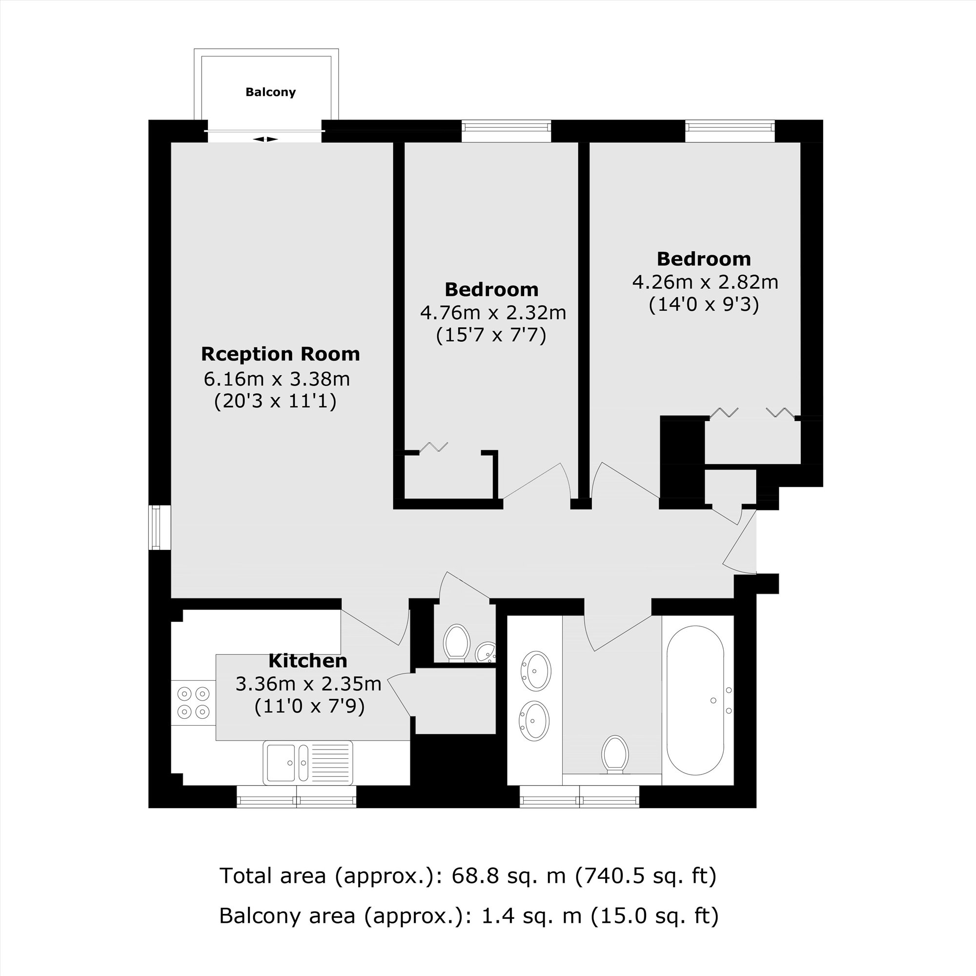 43 Glen Court, Riverside Road, Staines-Upon-Thames floorplan