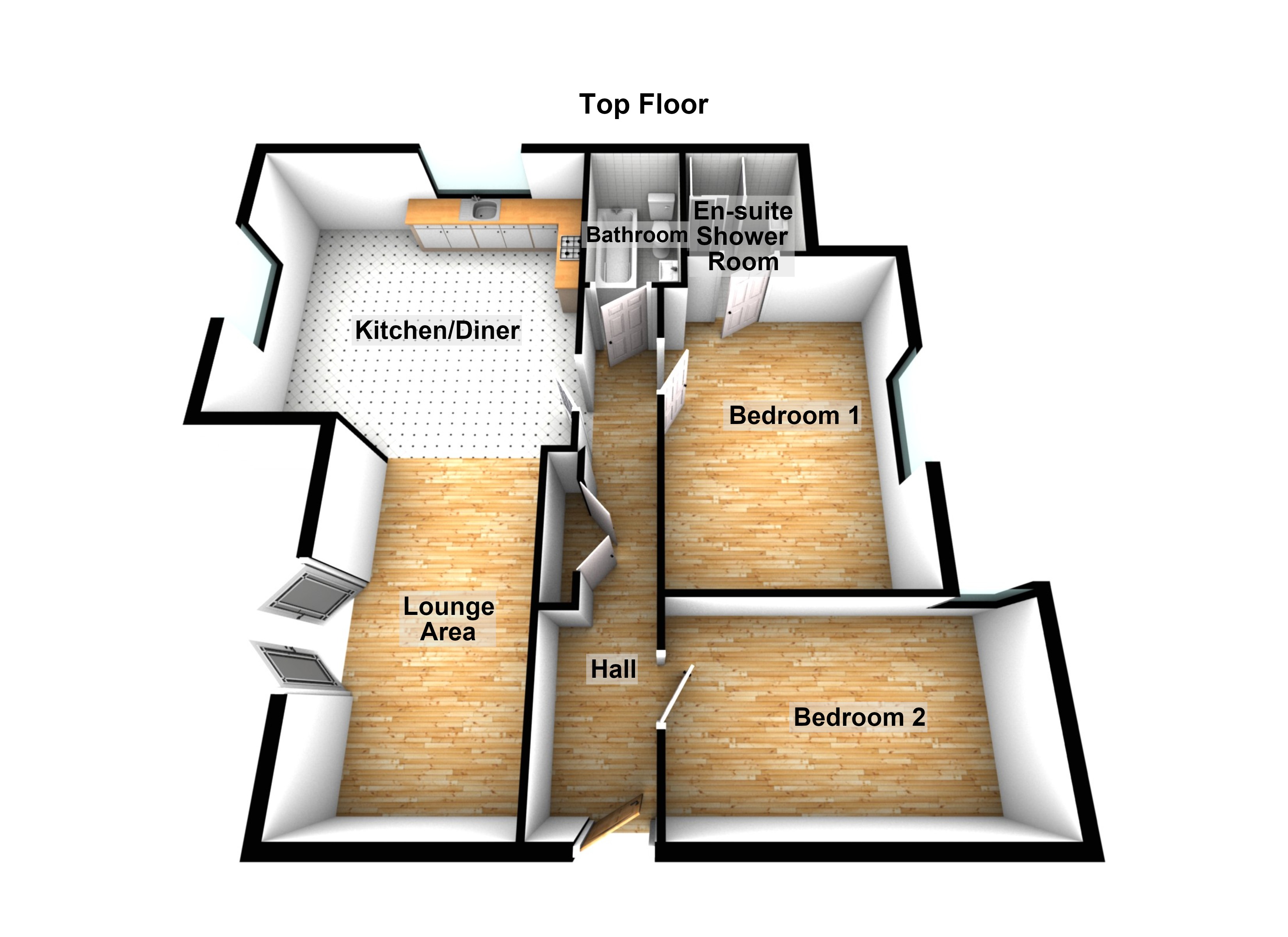 Flat 13, St Georges House, Cheshunt floorplan