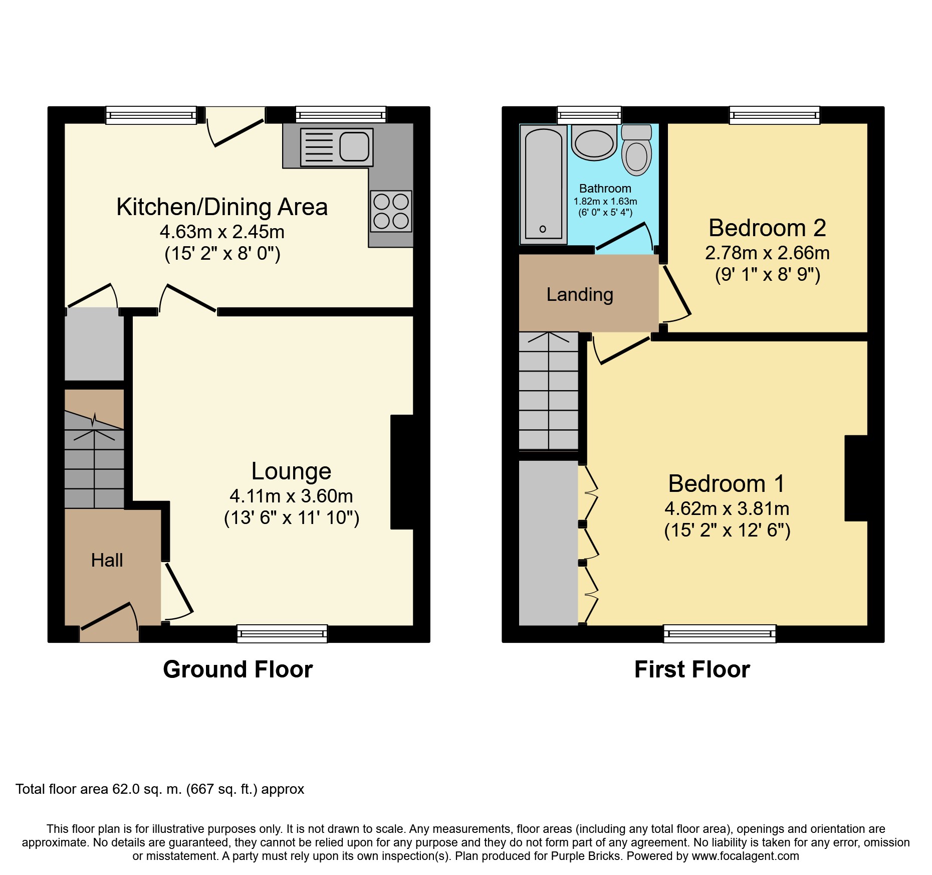 2 Bedrooms Terraced house for sale in Brooms Road, Luton LU2