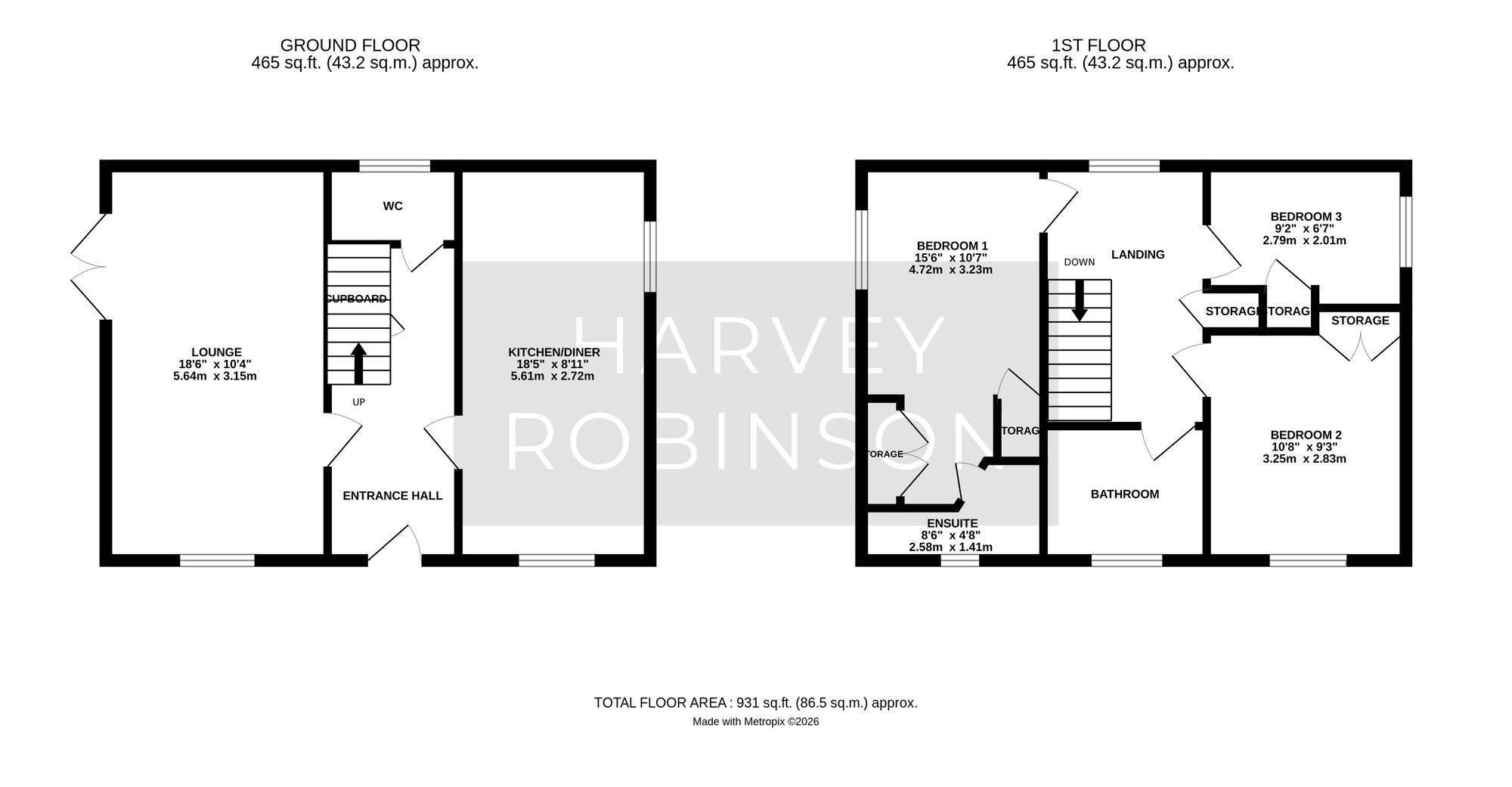 44 Hampton Close, Huntingdon floorplan