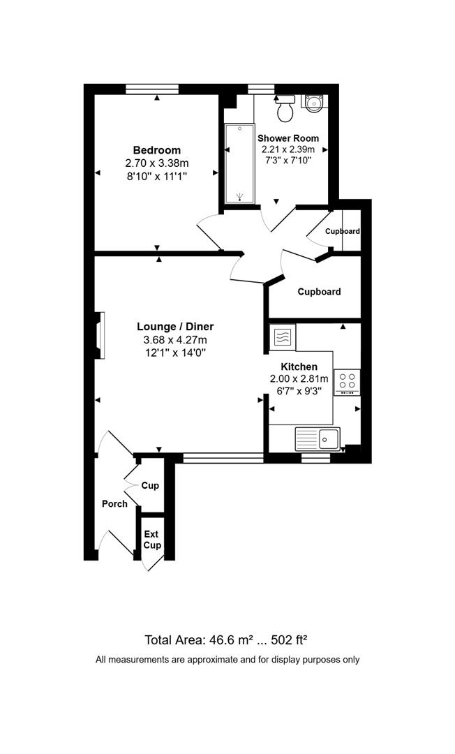 Flat 9, Eggars Court, St. Georges Road East, Aldershot floorplan