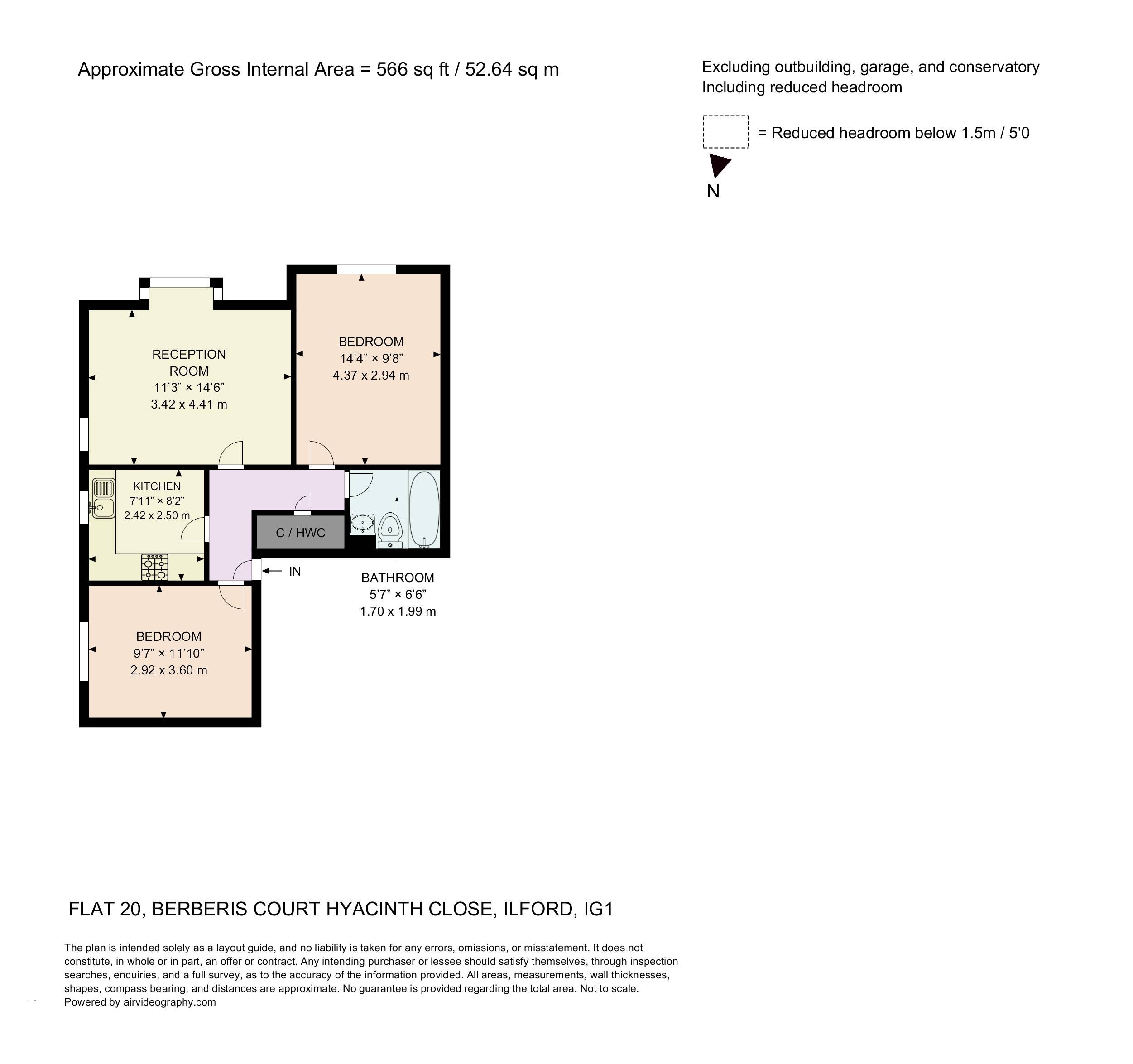 Flat 20, Berberis Court, Hyacinth Close, Ilford floorplan