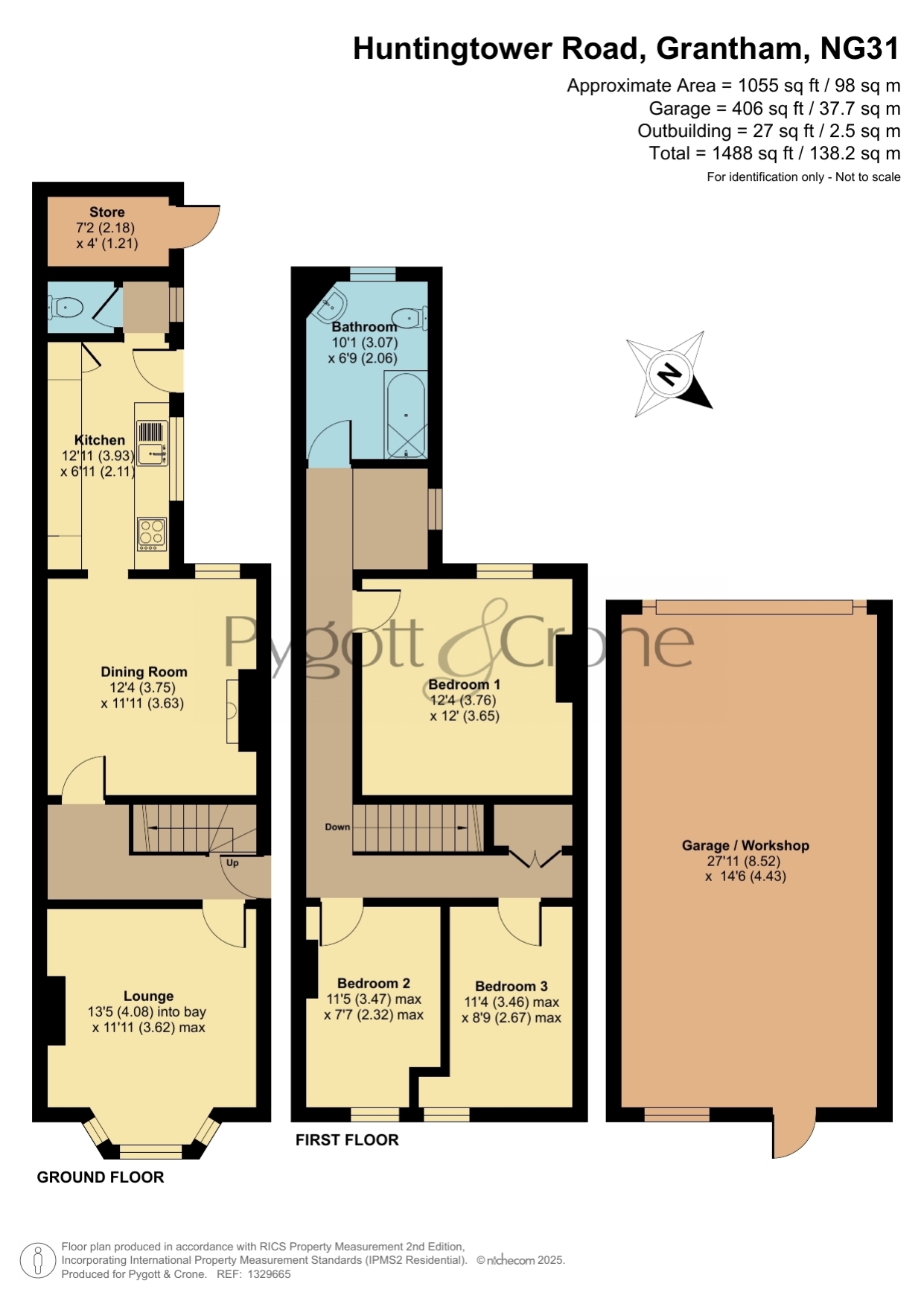 91, Huntingtower Road, Grantham floorplan