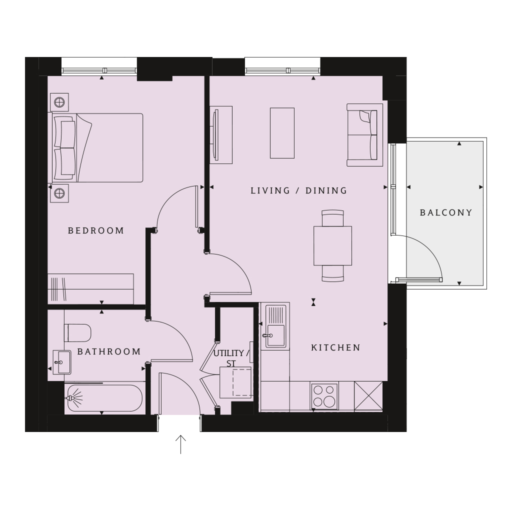 1 Bedrooms Flat for sale in 