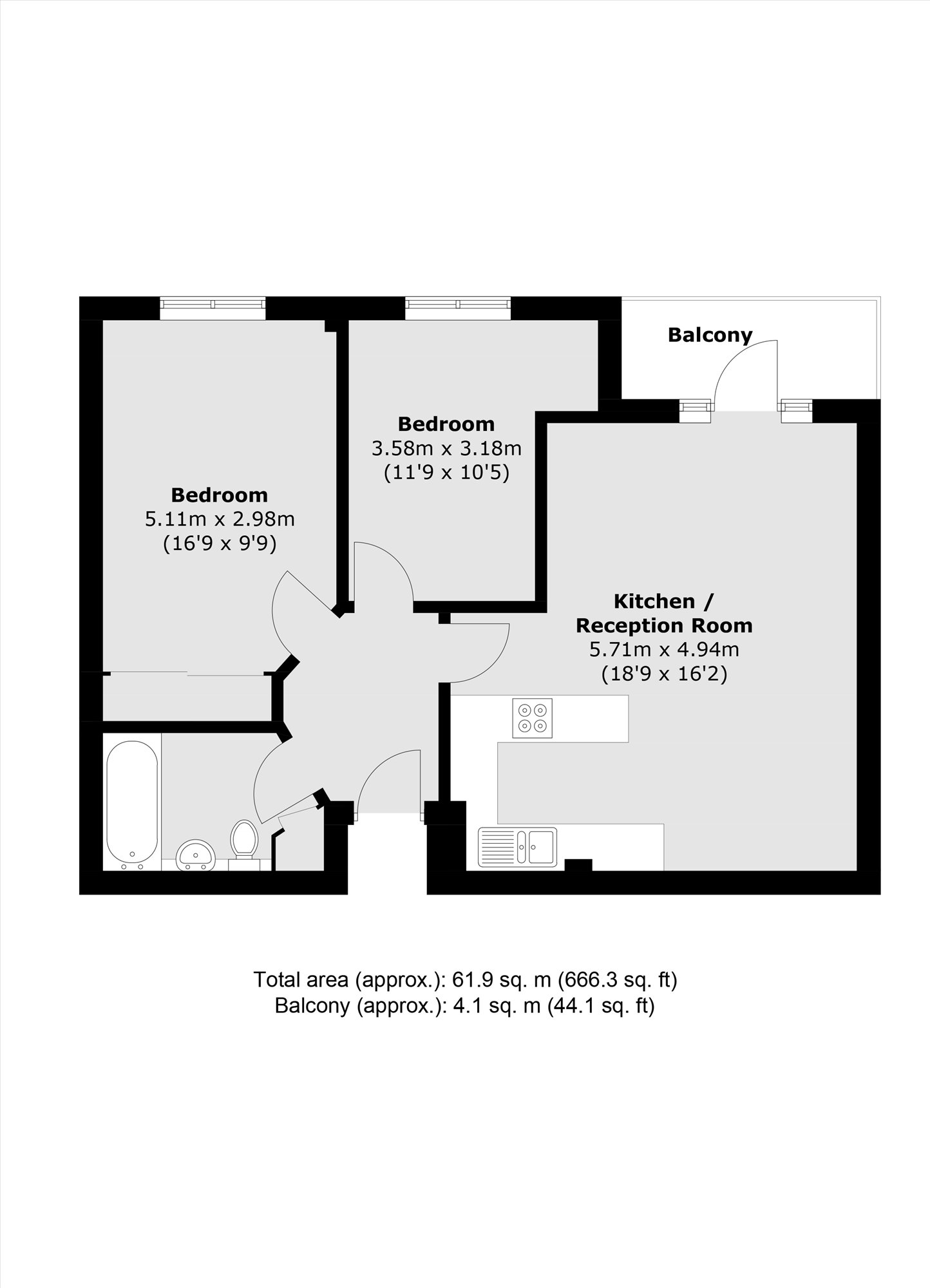 Flat 13, Grove House, 76, Sidmouth Avenue, Isleworth floorplan