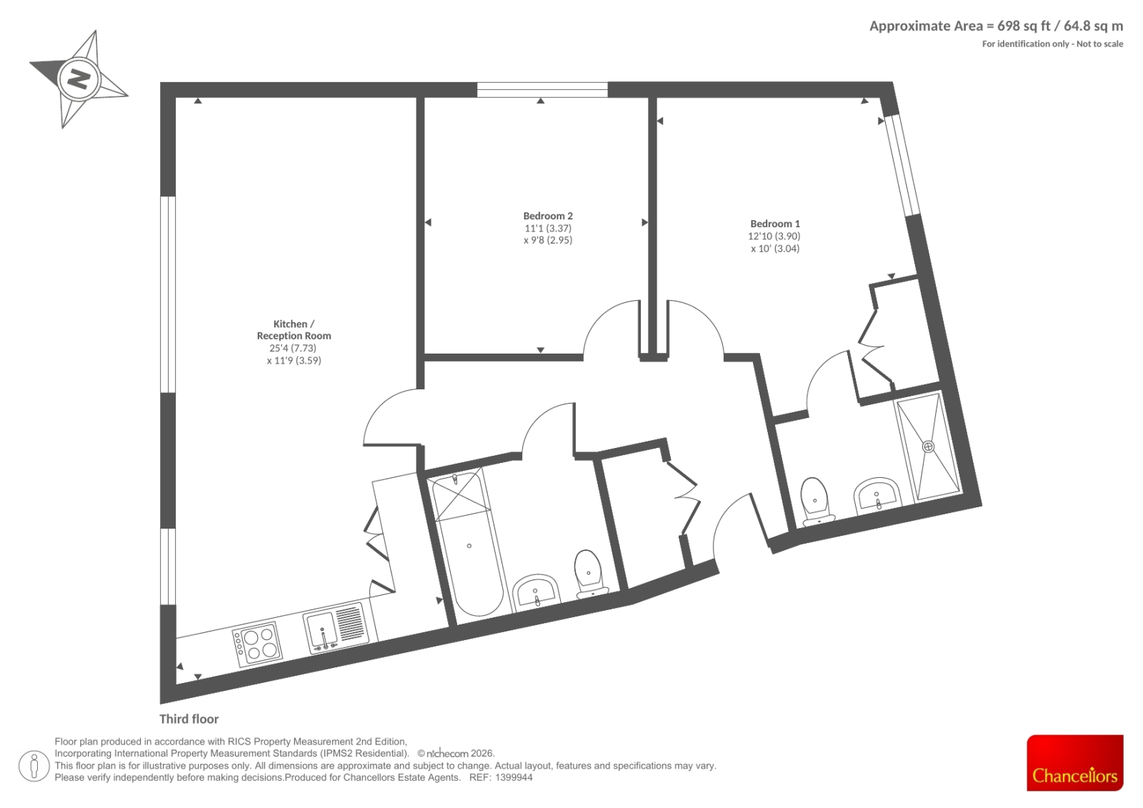 44, The Courtyard, Camberley floorplan