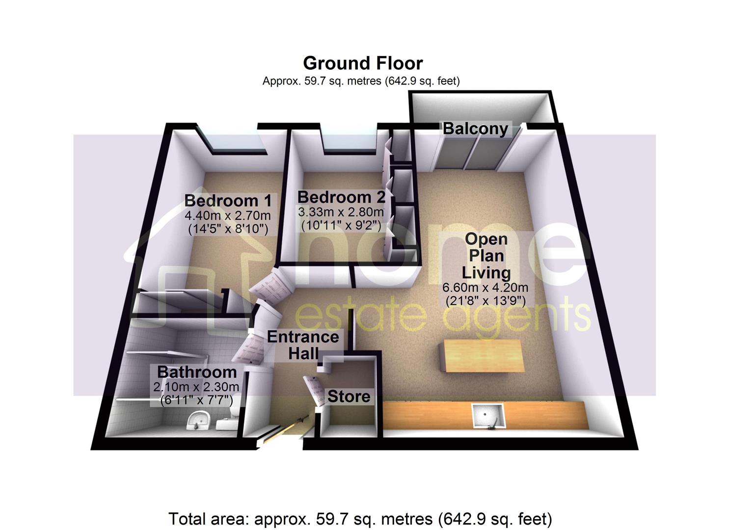 502 The Woodlands, Stamford Street East, Ashton-Under-Lyne floorplan