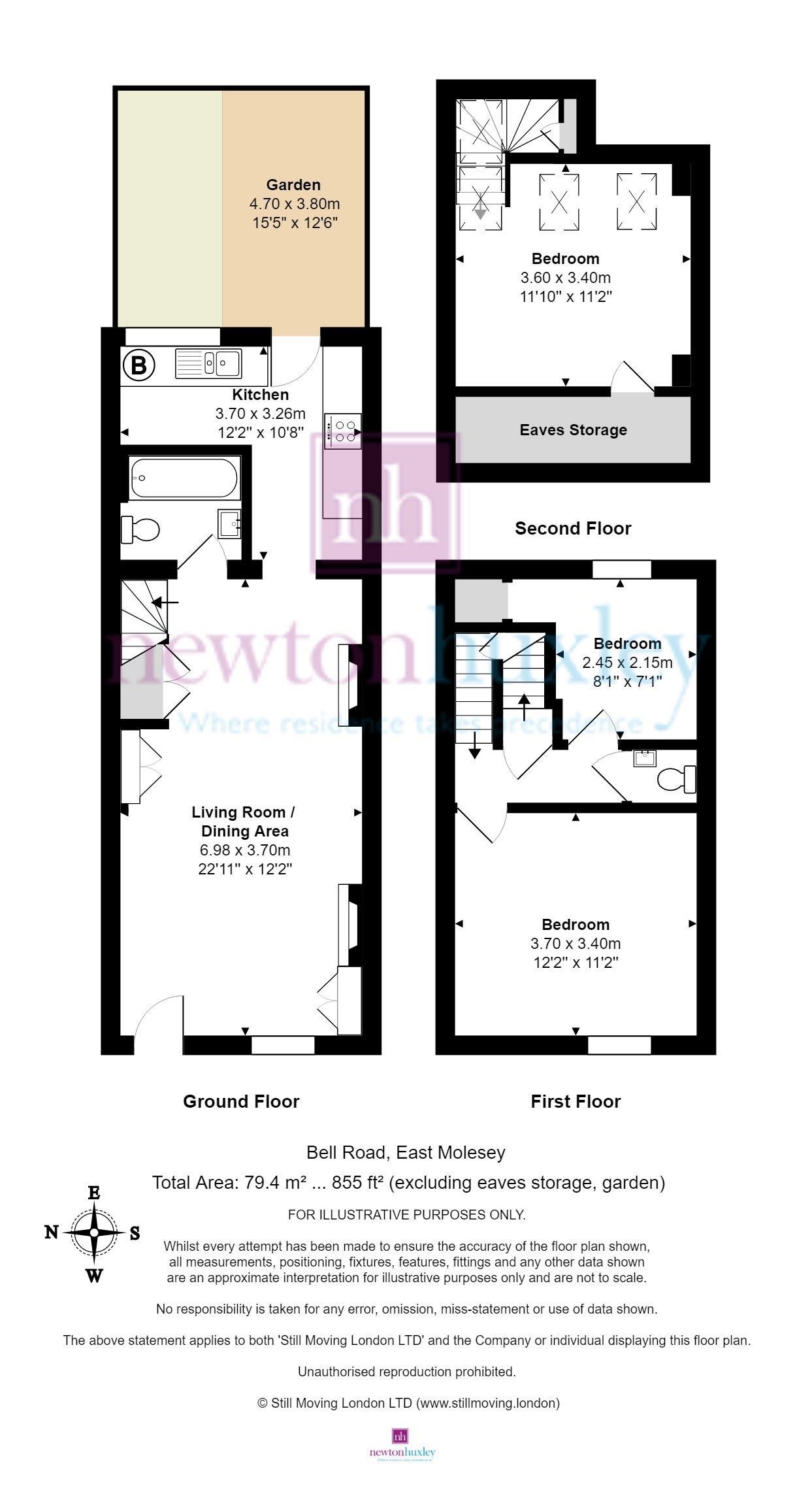 3 Bedrooms  for sale in Bell Road, East Molesey KT8