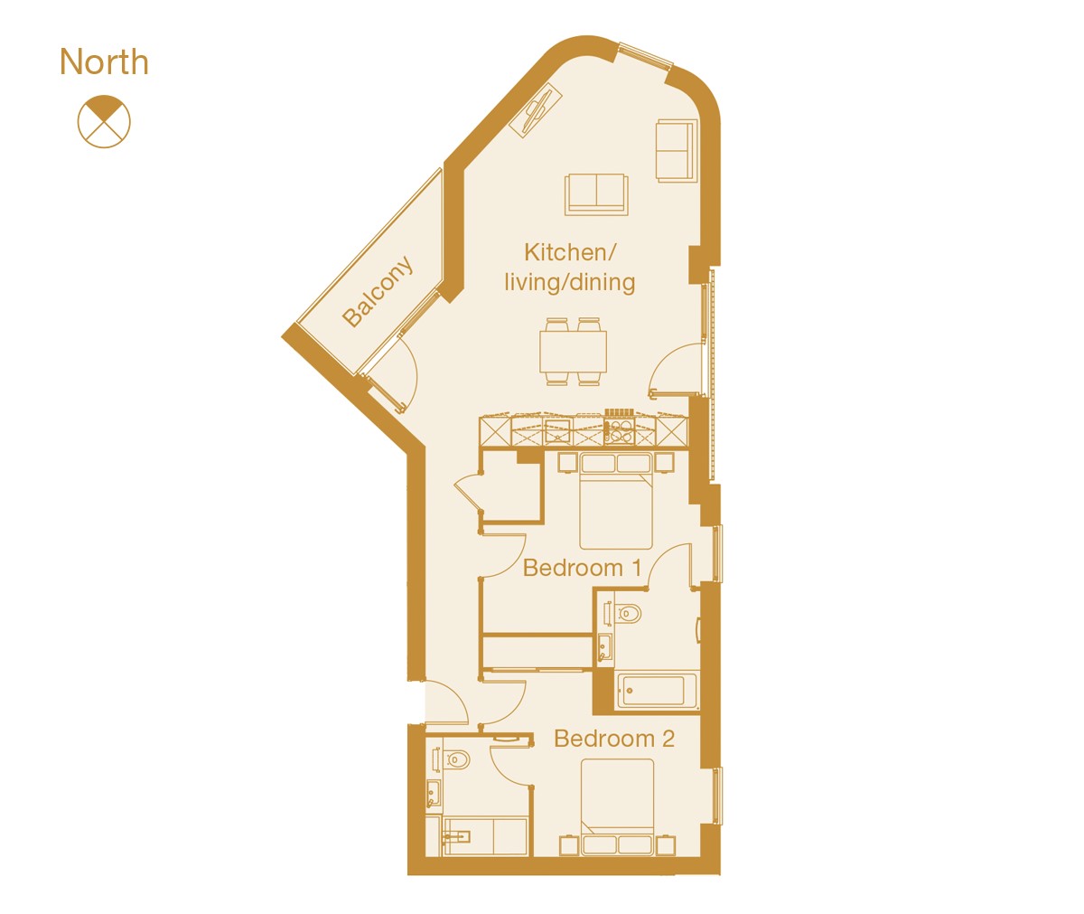Flat 13, William Hunter House P21, 20, Western Road, Essex floorplan