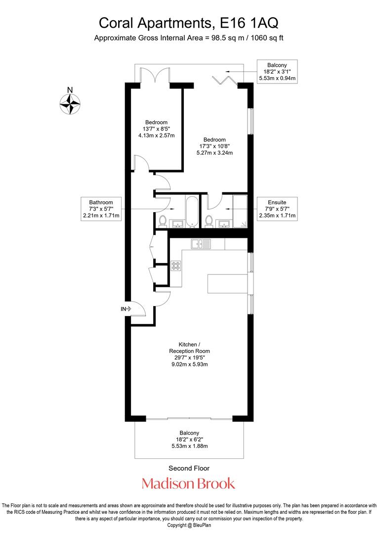 6, Coral Apartments, Royal Victoria Dock floorplan