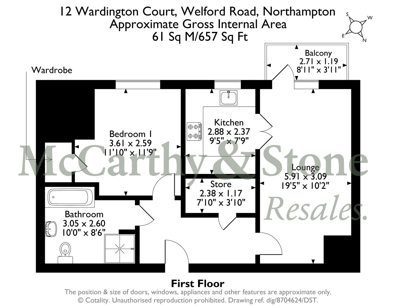 12 Wardington Court, Welford Road, Northampton floorplan