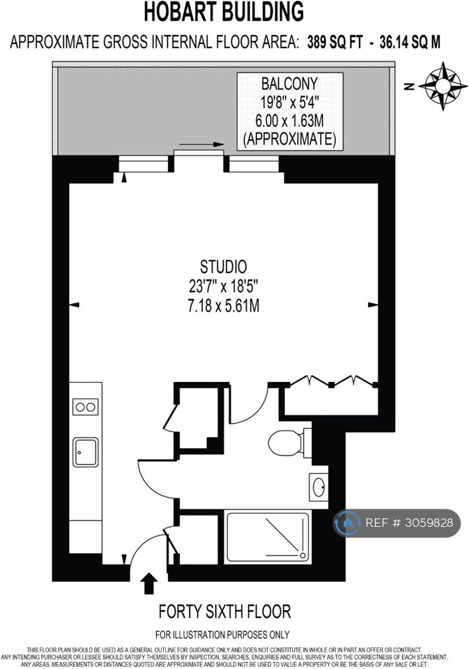 Flat, Hobart Building Wards Place, London floorplan