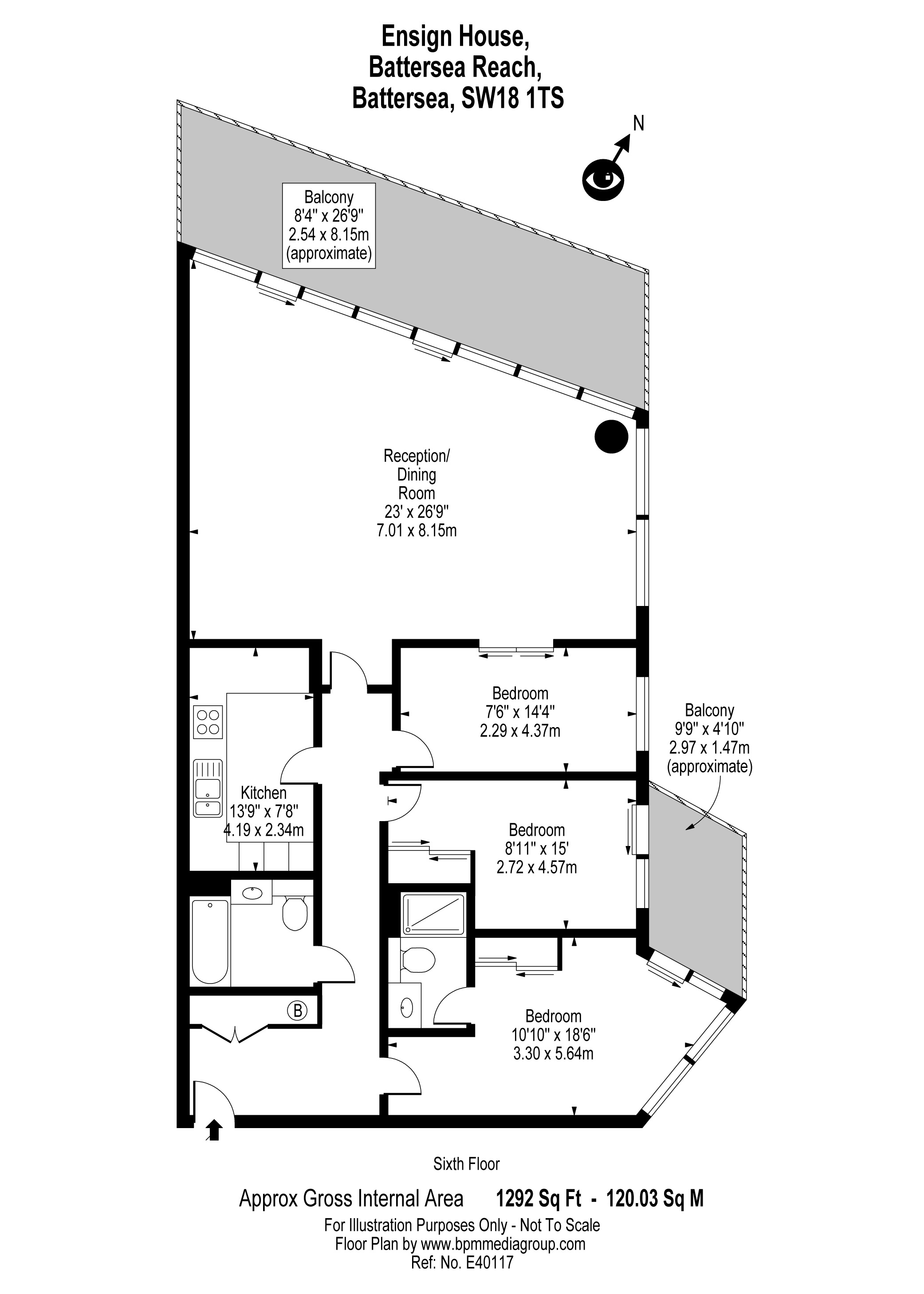 3 Bedrooms Flat to rent in Juniper Drive, London SW18