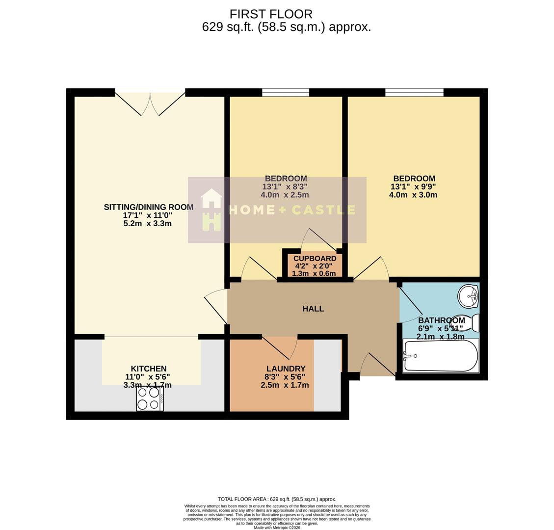 Flat 6, St Georges Lodge, 195, The Ridge, Hastings floorplan