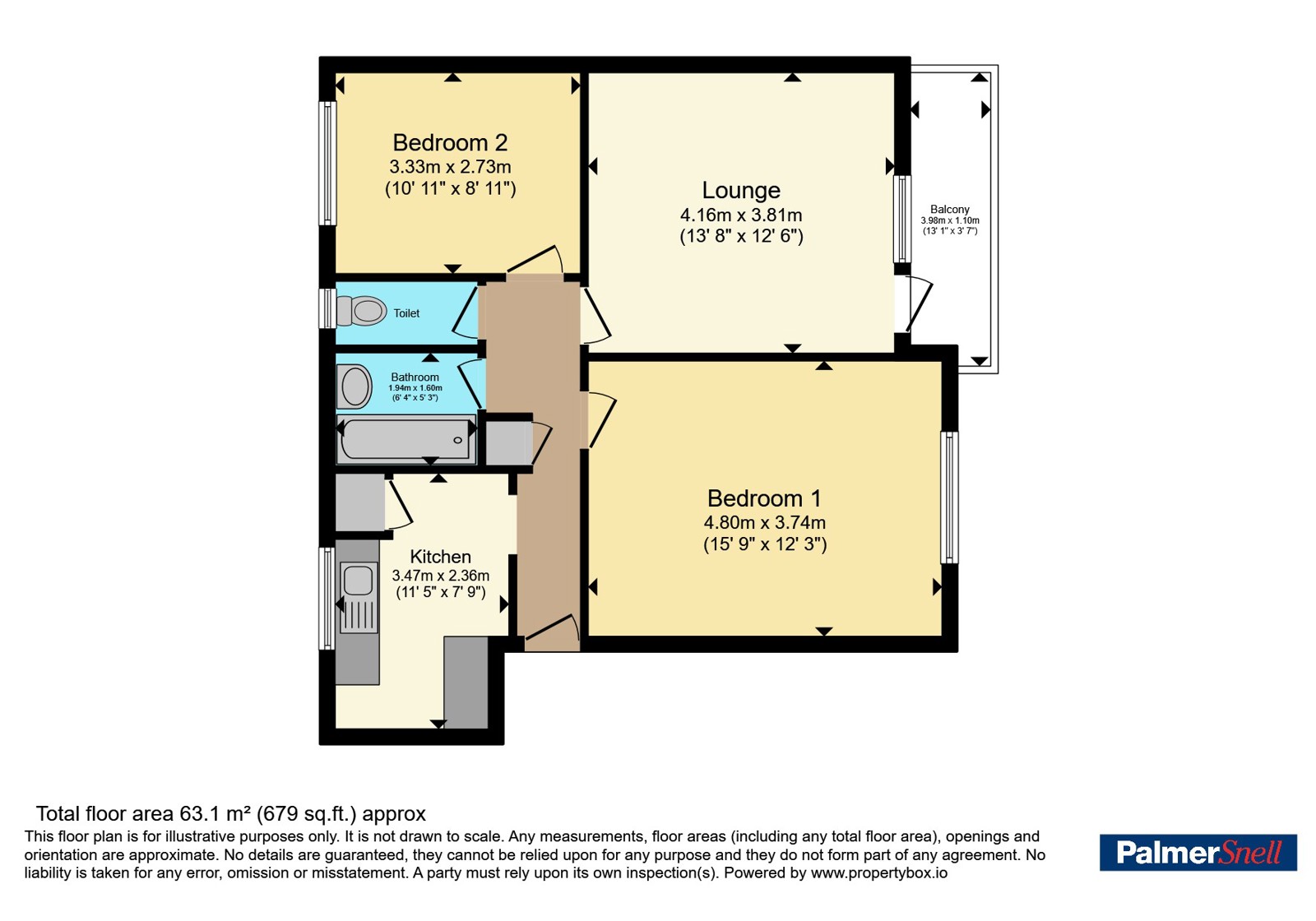 Flat 4, Plantation Court, 41, Plantation Road, Dorset floorplan