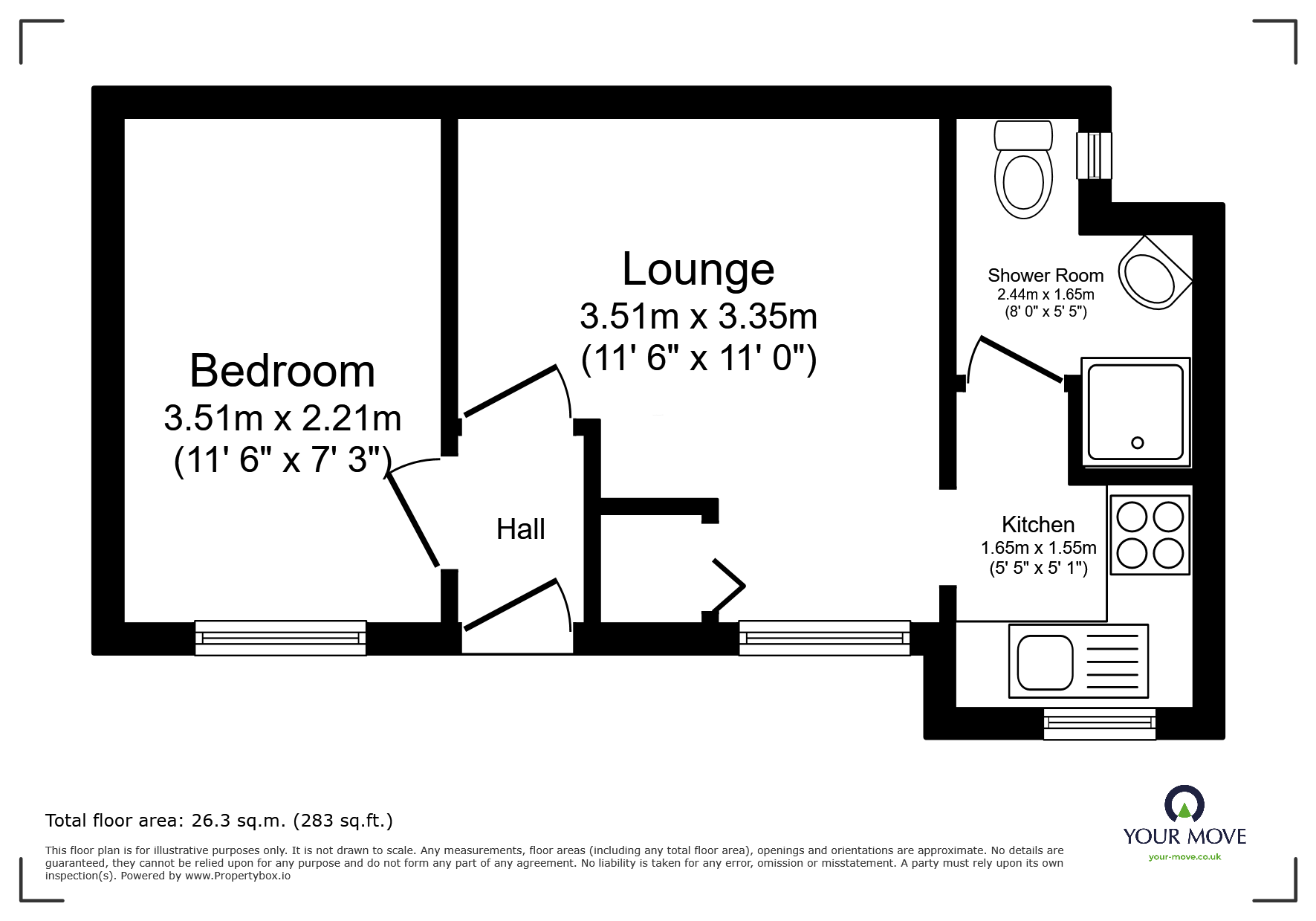 Flat 6, The Hartleys 6-8,, Hartley Road, Devon floorplan