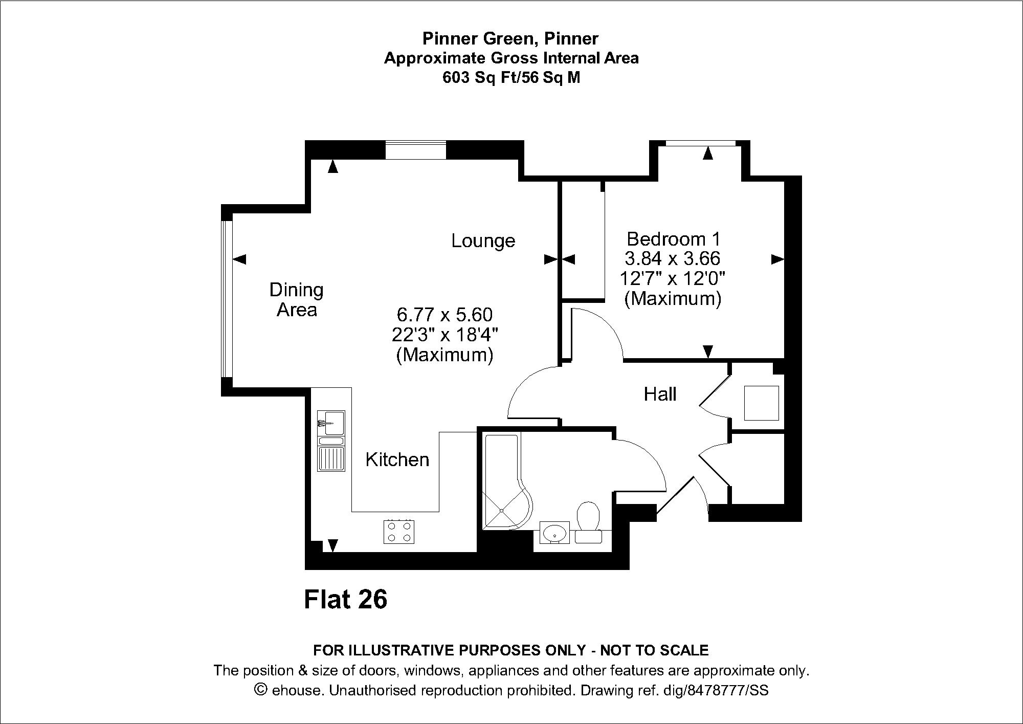 Flat 26, Tamarind House 653-659, Uxbridge Road, Pinner floorplan