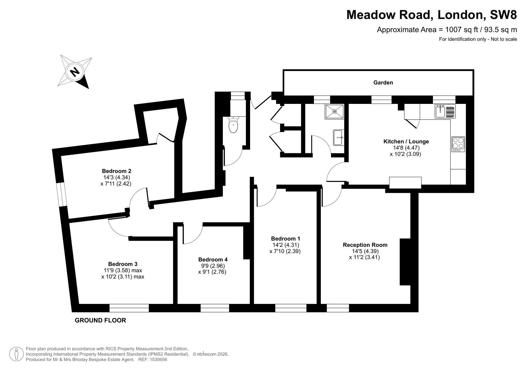 Flat 8, Stoddart House Meadow Road, London floorplan