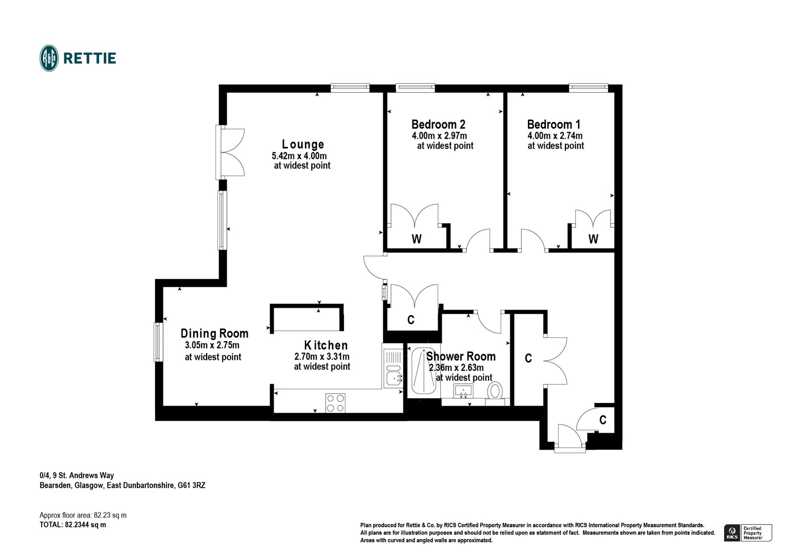 St Andrews Way, Bearsden, Glasgow G61, 2 bedroom flat for sale